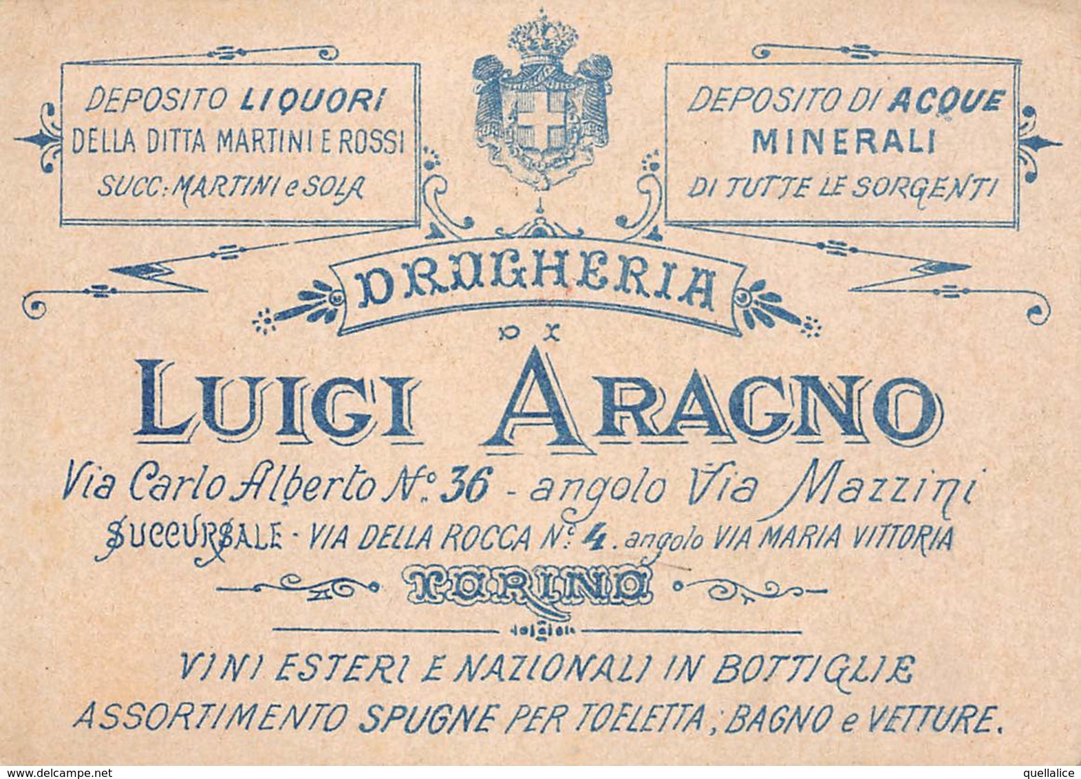 0946 "TORINO - LUIGI ARAGNO - DROGHERIA - DEPOSITO LIQUORI MARTINI E ROSSI"  ANIMATA, ZUCCA. CROMOLITOGRAFIA - Au Bon Marché