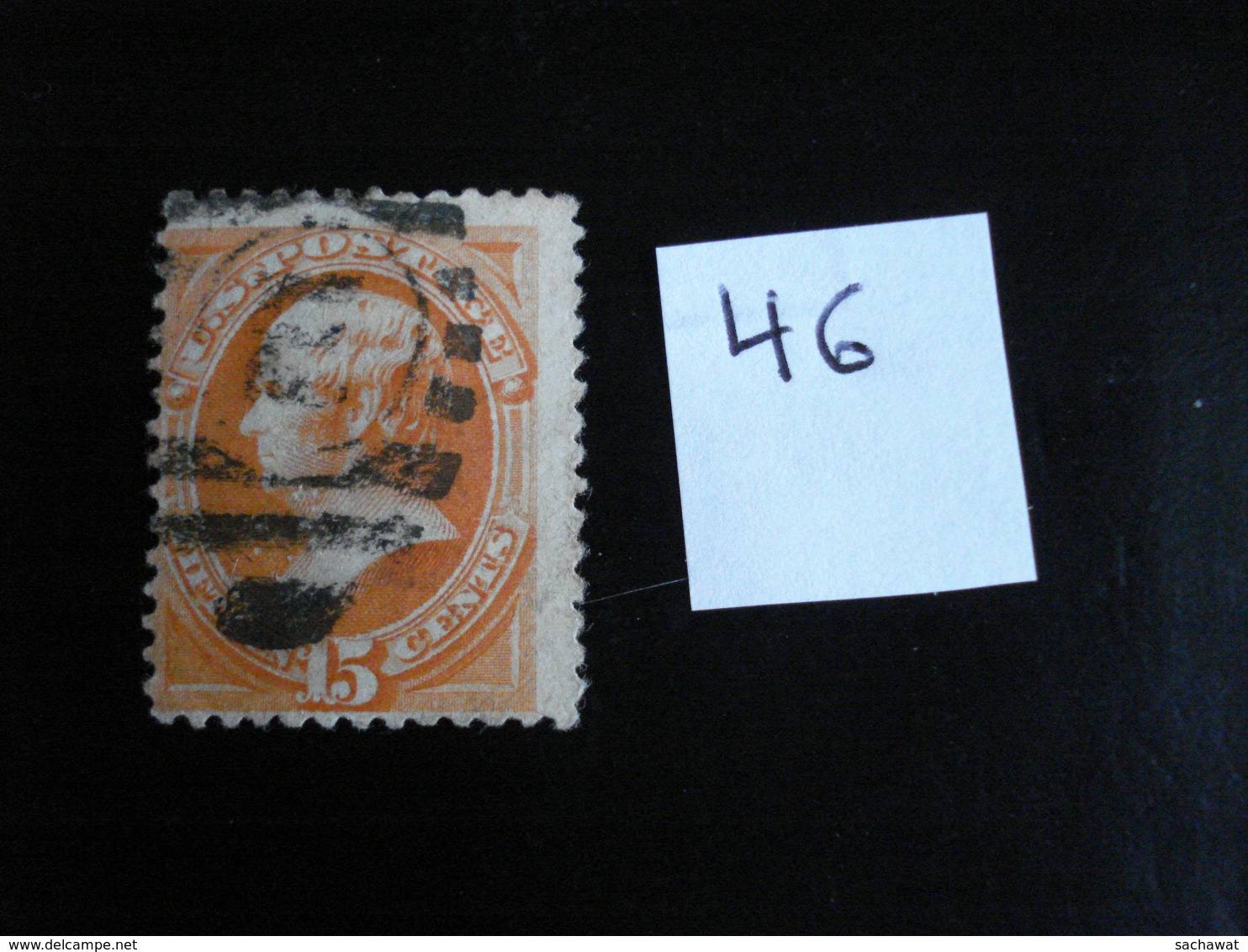 USA - Années 1870-82 - Daniel Webster 15c Orange - Y.T. 46 - Oblit. - Used - Gestempeld - Usados