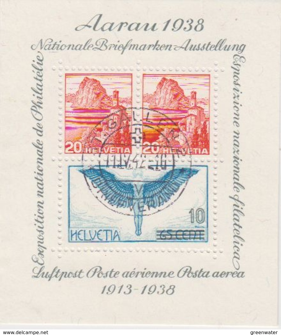 Switzerland 1938 Aarau M/s  Used (42177)  Ca St. Gallen 11 IV 42 - Blokken