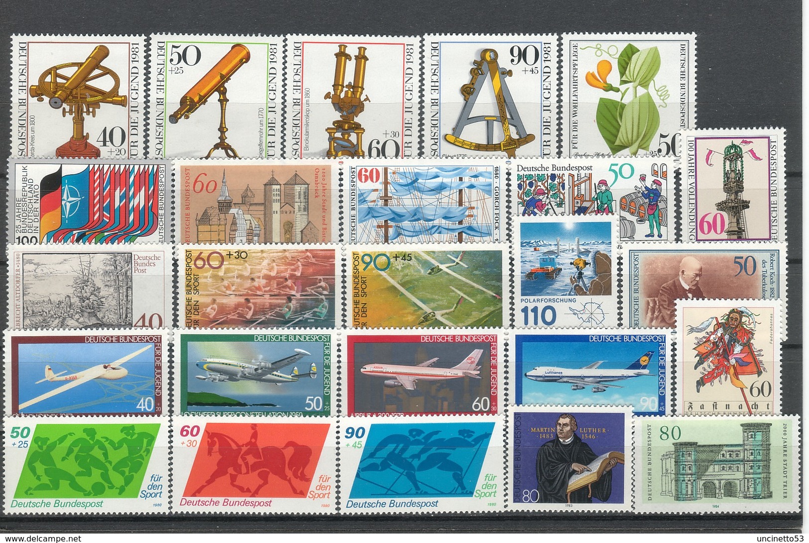 Allemagne BRD. 1980 Touts Differents ** - Lot A - Vrac (max 999 Timbres)