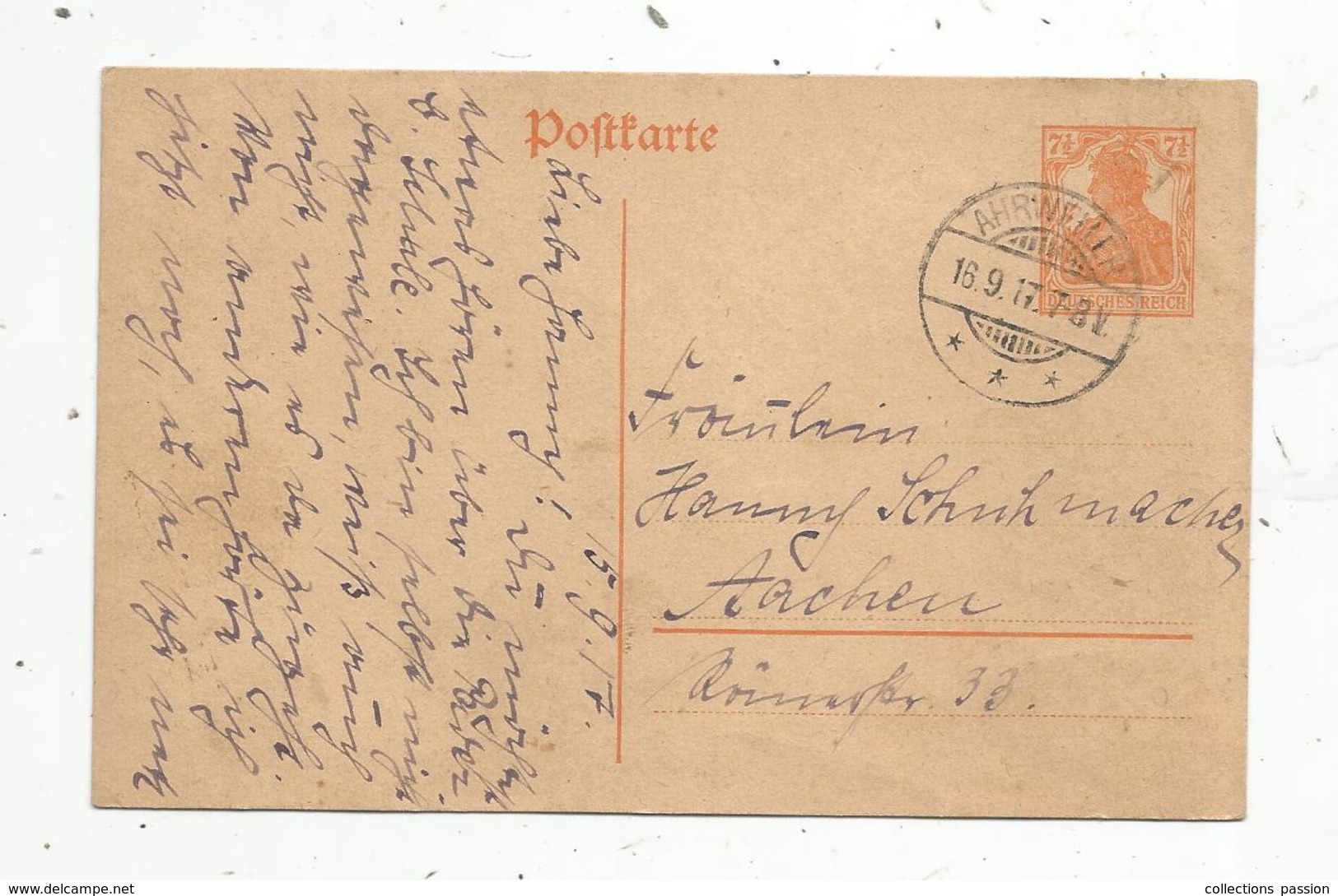 Lettre, Allemagne, 1917, Allemagne , AHRWEILER  , 3 Scans - Lettres & Documents