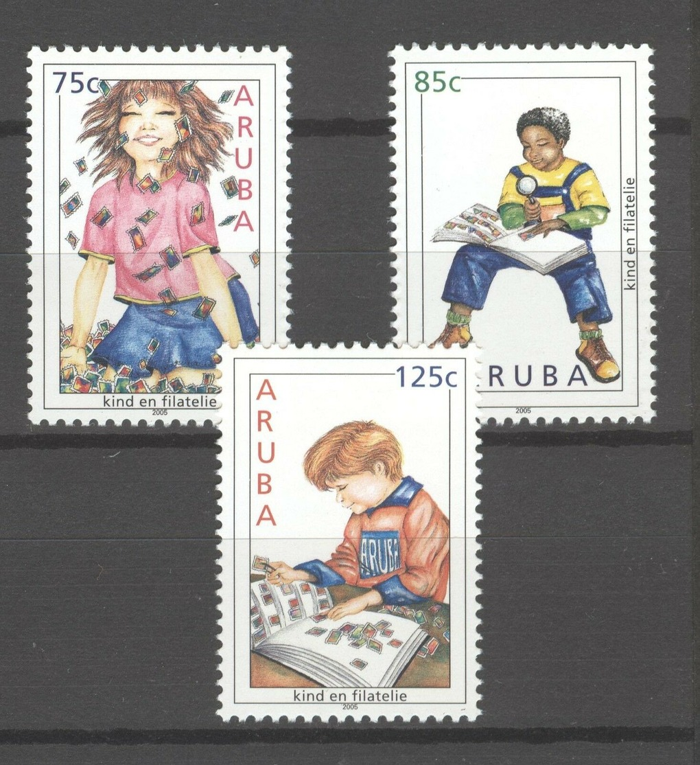 ARUBA, 2005, Children & Philately 3v   MNH - Curazao, Antillas Holandesas, Aruba