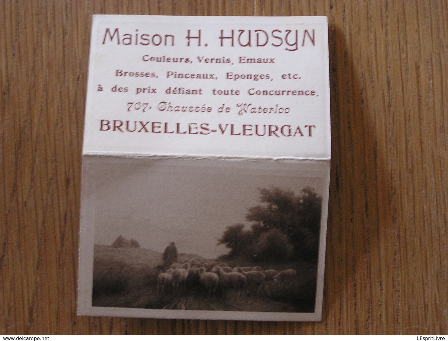 Calendrier De Poche Publicitaire 1914 MAISON HUDSYN Couleurs Vernis Pinceaux Chaussée De Waterloo à Bruxelles Vleurgat - Small : 1901-20