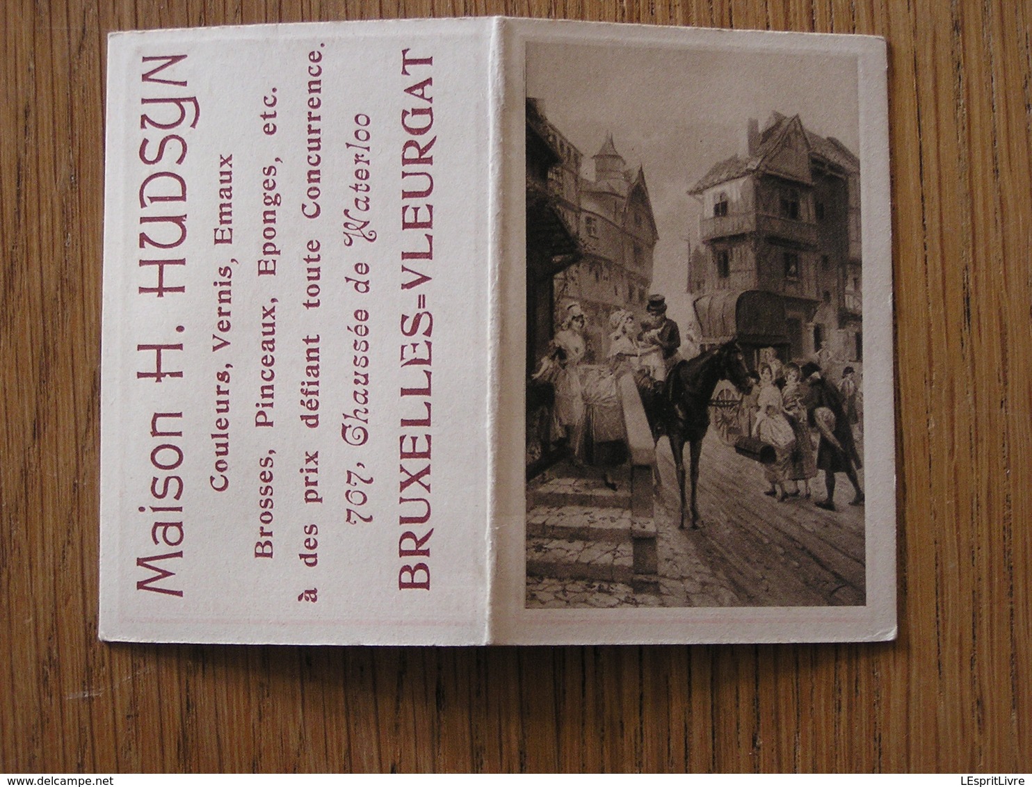 Calendrier De Poche Publicitaire 1914 MAISON HUDSYN Couleurs Vernis Pinceaux Chaussée De Waterloo à Bruxelles Vleurgat - Petit Format : 1901-20