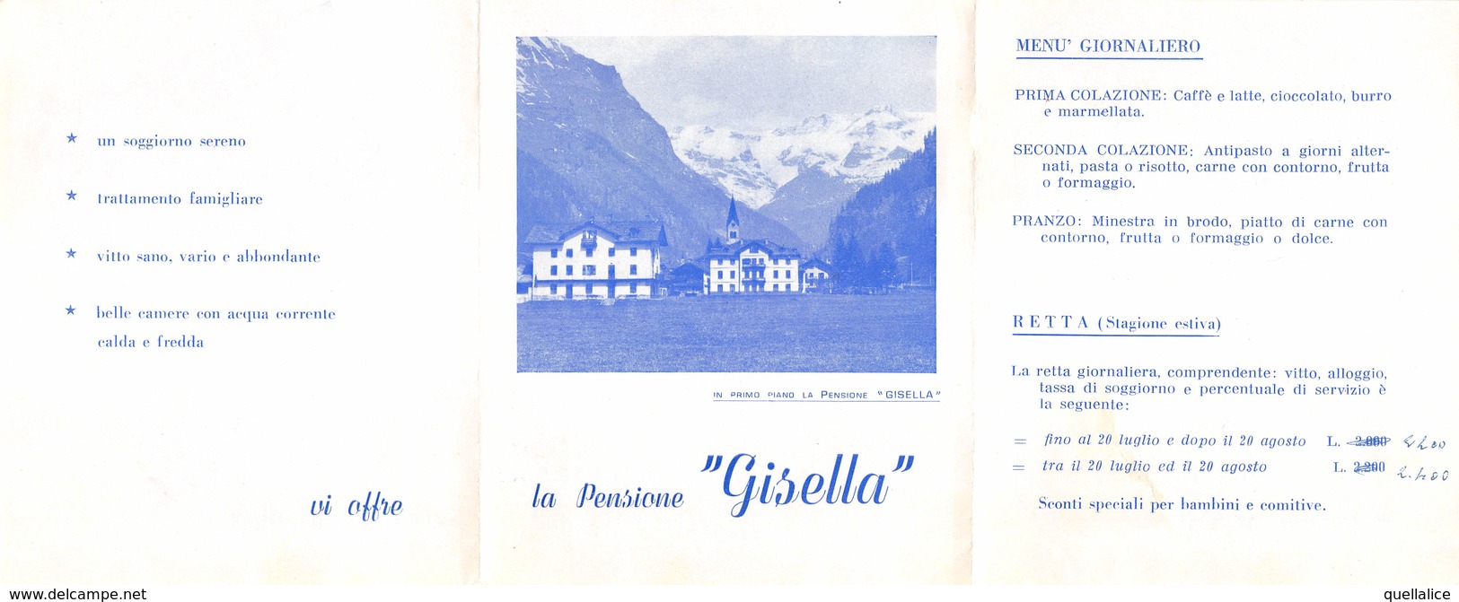 0959 "VALLE D'AOSTA - GRESSONEY ST. JEAN M. 1385 - LA PENSIONE GISELLA" DEPLIANT TURISTICO - Reiseprospekte