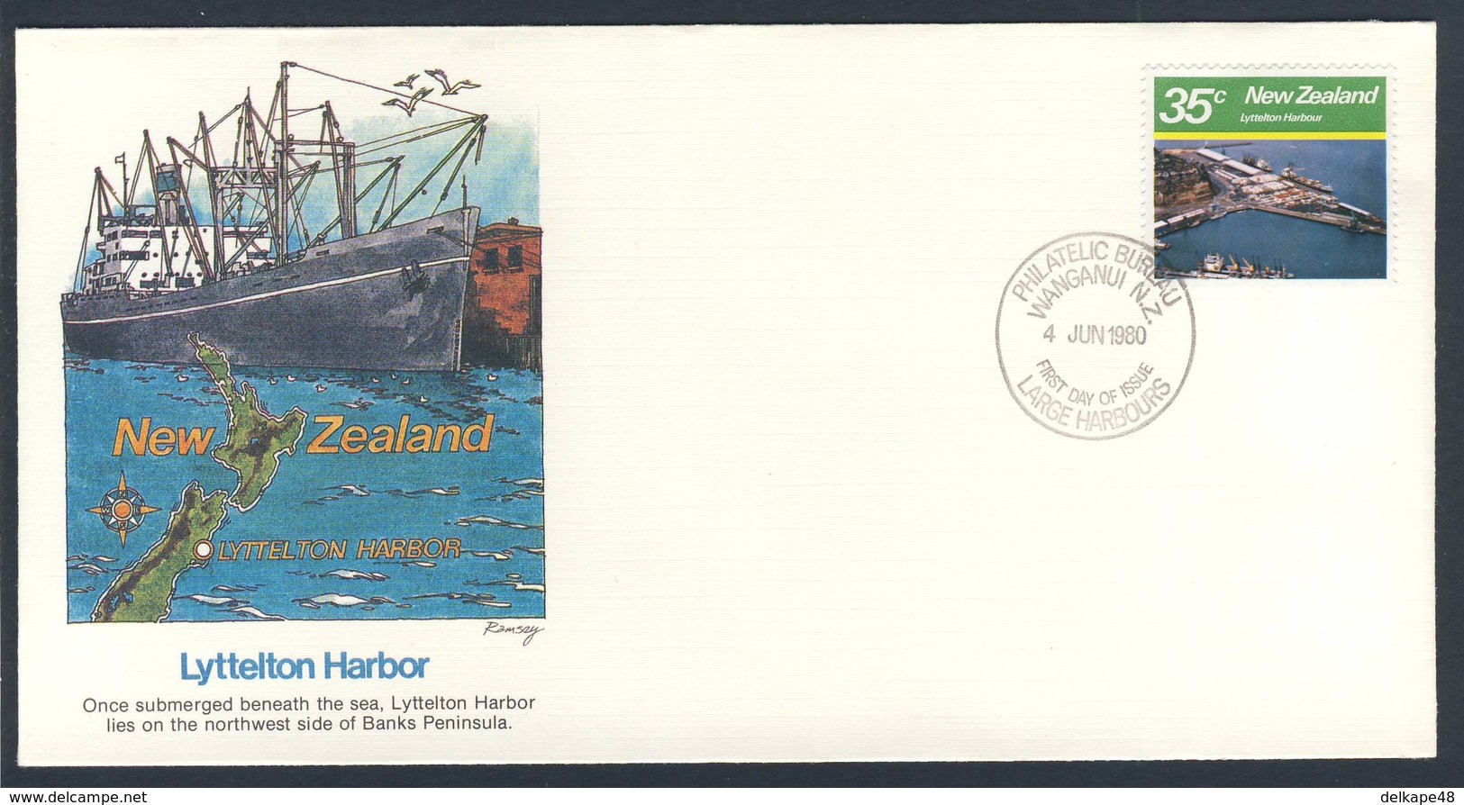 New Zealand Neuseeland 1980 FDC + Mi 802 YT 772 SG 1223 - Lyttelton Harbor - Large Harbors / Hafen Von Lyttelton - Andere(Zee)