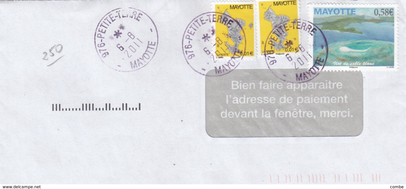 LETTRE MAYOTTE. N° 250  PETITE TERRE - Autres & Non Classés