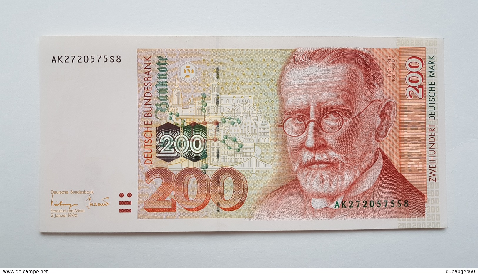 200 DM 1996 Ro 311a, Kassenfrisch,   UNC - 200 Deutsche Mark