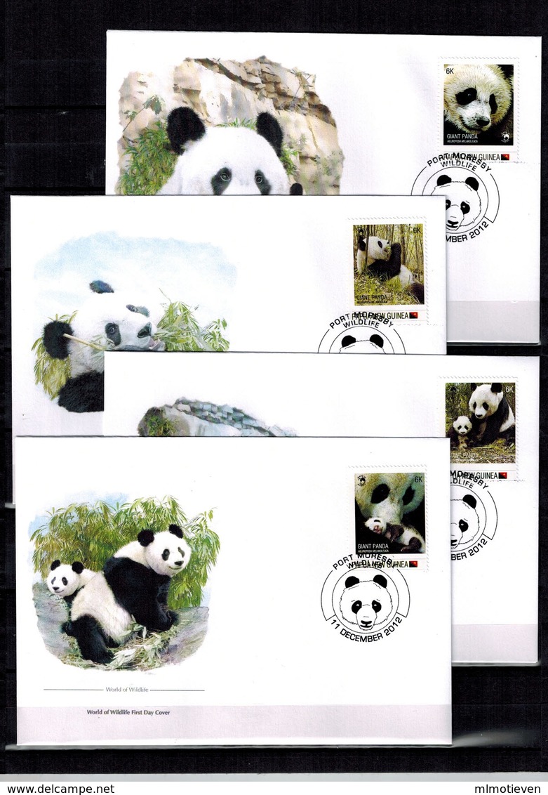 MDW-FDC-10 MDA MINT  ¤ PAPUA NEW GUINEA 2012 4w In Serie + 4x FDC ¤ ENDANGERED ANIMALS OF THE WORLD - Wild