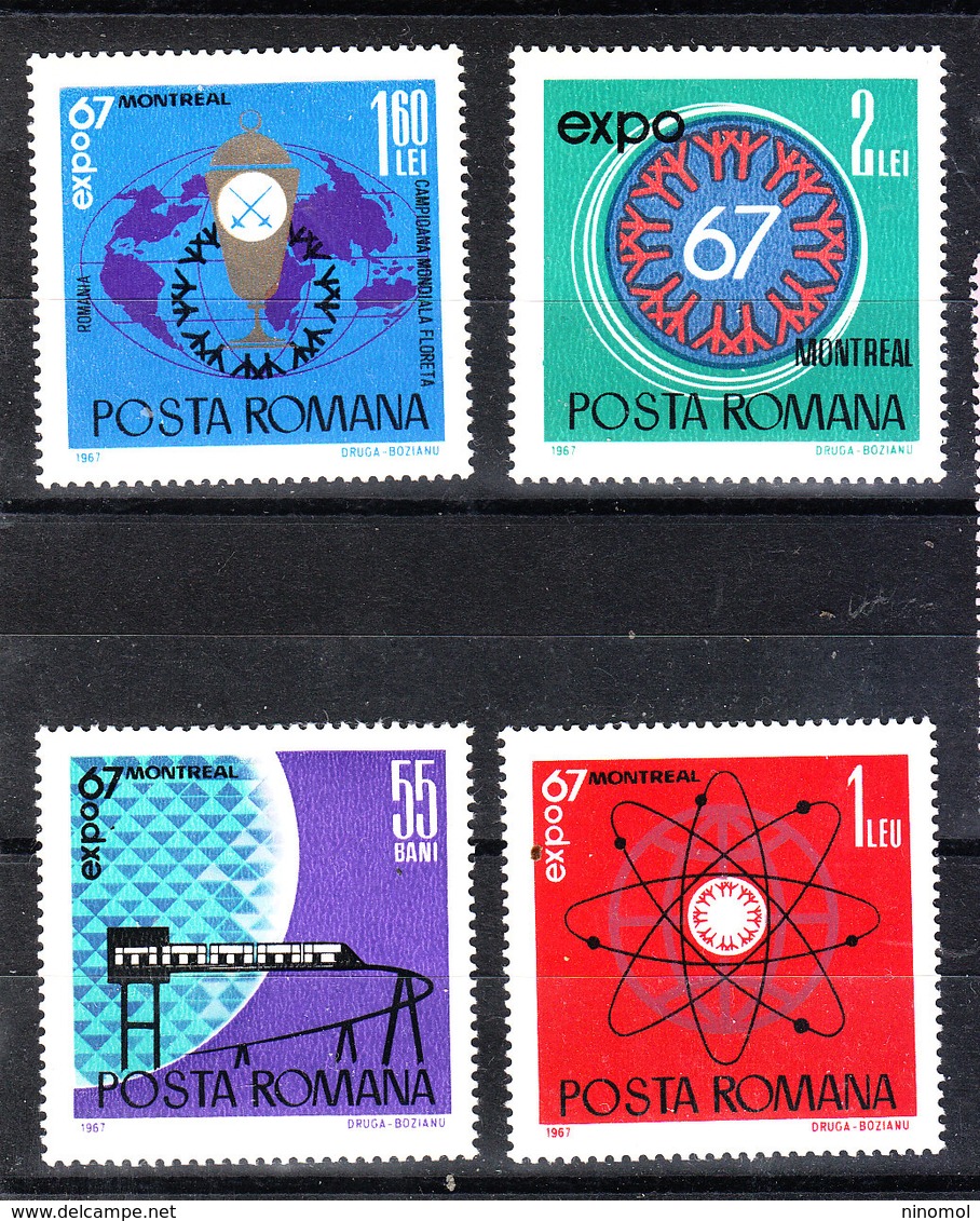 Romania   -  1967. Ferrovia, Atomo, Planisferio. Railway, Atom, Planisphere.Complete MNH Fresh Series - Fisica