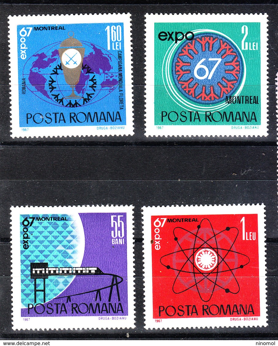 Romania   -  1967. Ferrovia, Atomo, Planisferio. Railway, Atom, Planisphere.Complete MNH Fresh Series - Physics