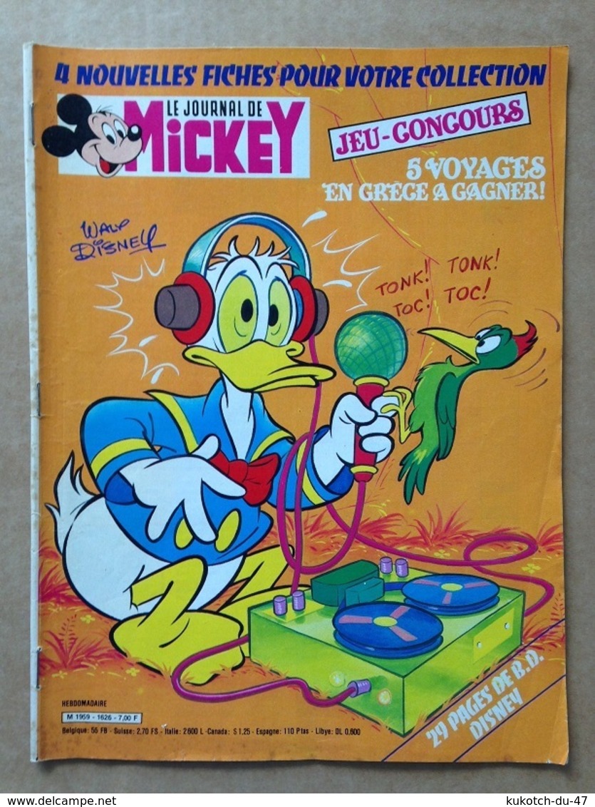 Disney - Journal De Mickey - Année 1983 ° N°1626 - Journal De Mickey