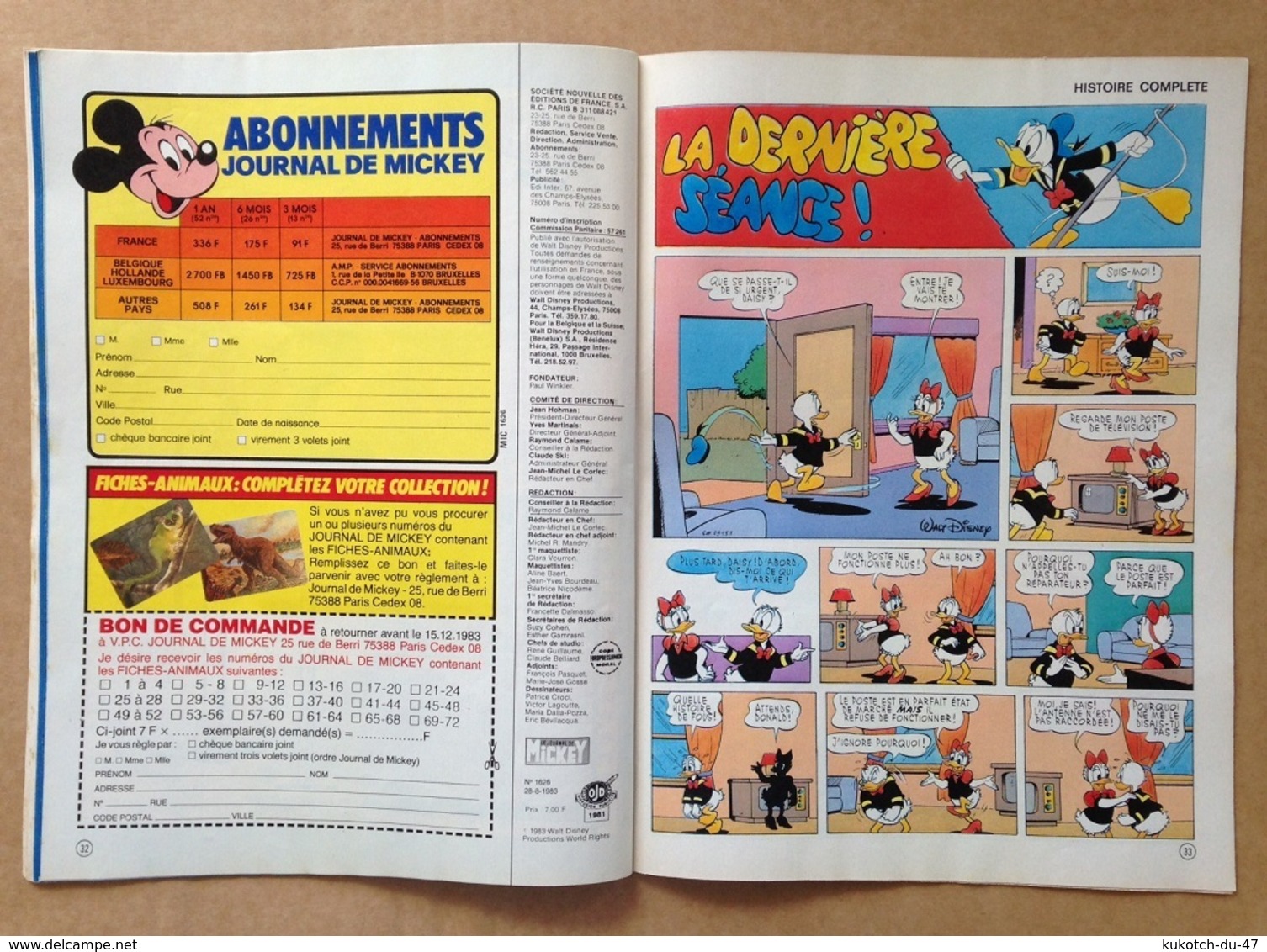 Disney - Journal De Mickey - Année 1983 ° N°1626 - Journal De Mickey