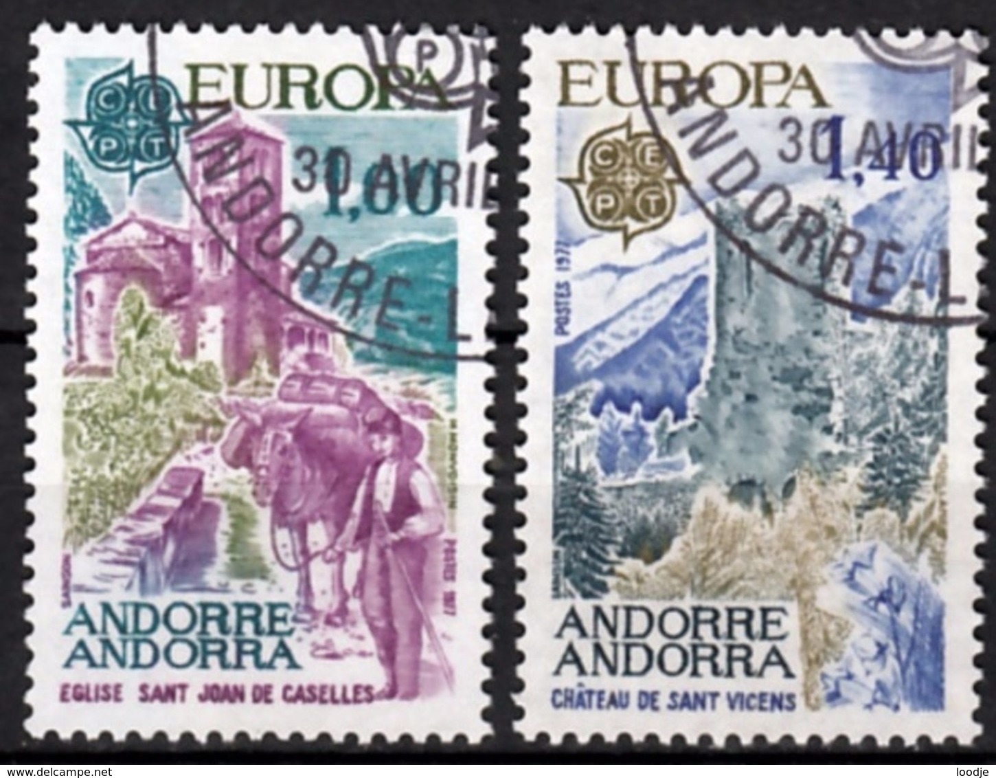 Frans Andorra Europa Cept 1977 Gestempeld Fine Used - Gebruikt