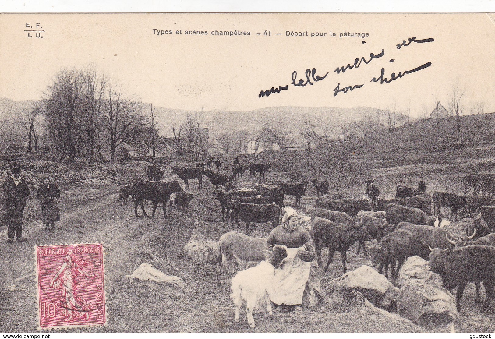 Types Et Scènes Champêtres - Départ Pou Le Pâturage - Autres & Non Classés