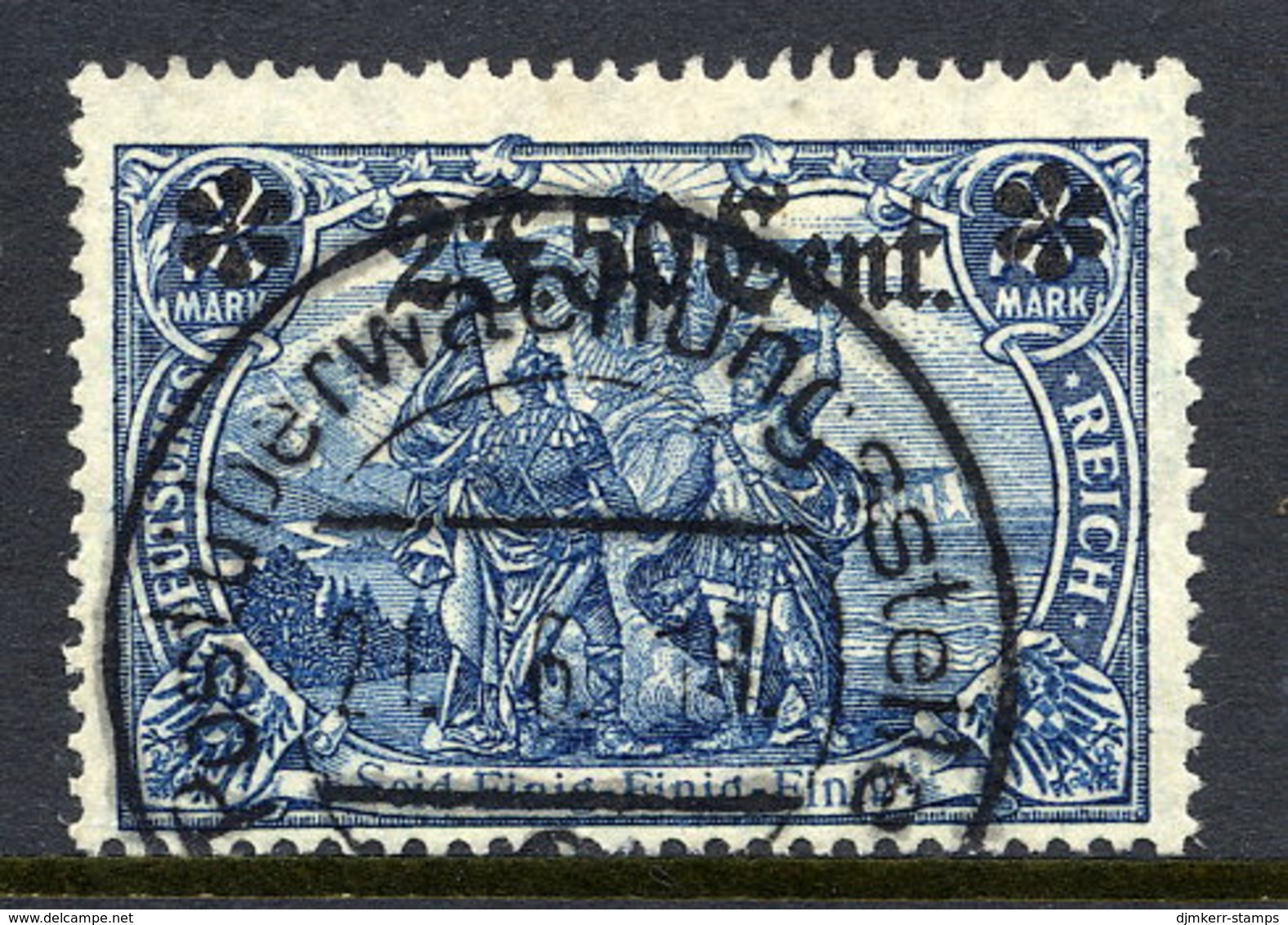 ETAPPENGEBIET WEST 1916 2.50 Fr. On 2 Mk. 25:17 Perforation Shade B Used.  Michel 12Bb - Besetzungen 1914-18