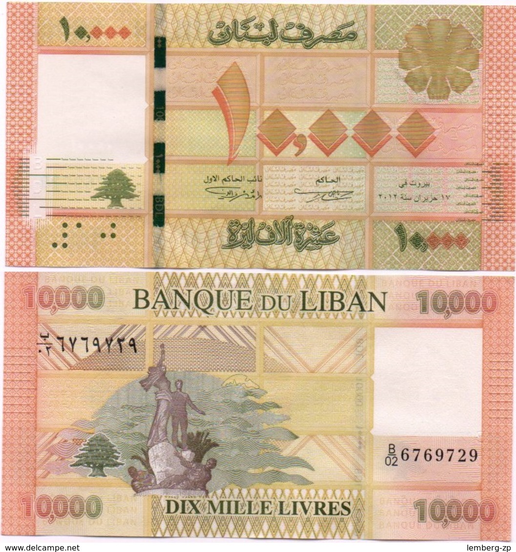 Lebanon - 10000 Livres 2012 / 2014 Pick 92 UNC Lemberg-Zp - Liban