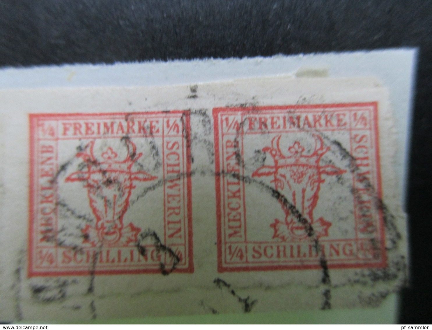 AD Mecklenburg Schwerin Nr. 5 2/4 S Mit Stempel K2 Hamburg Auf Kleinem Briefstück! - Mecklenburg-Schwerin