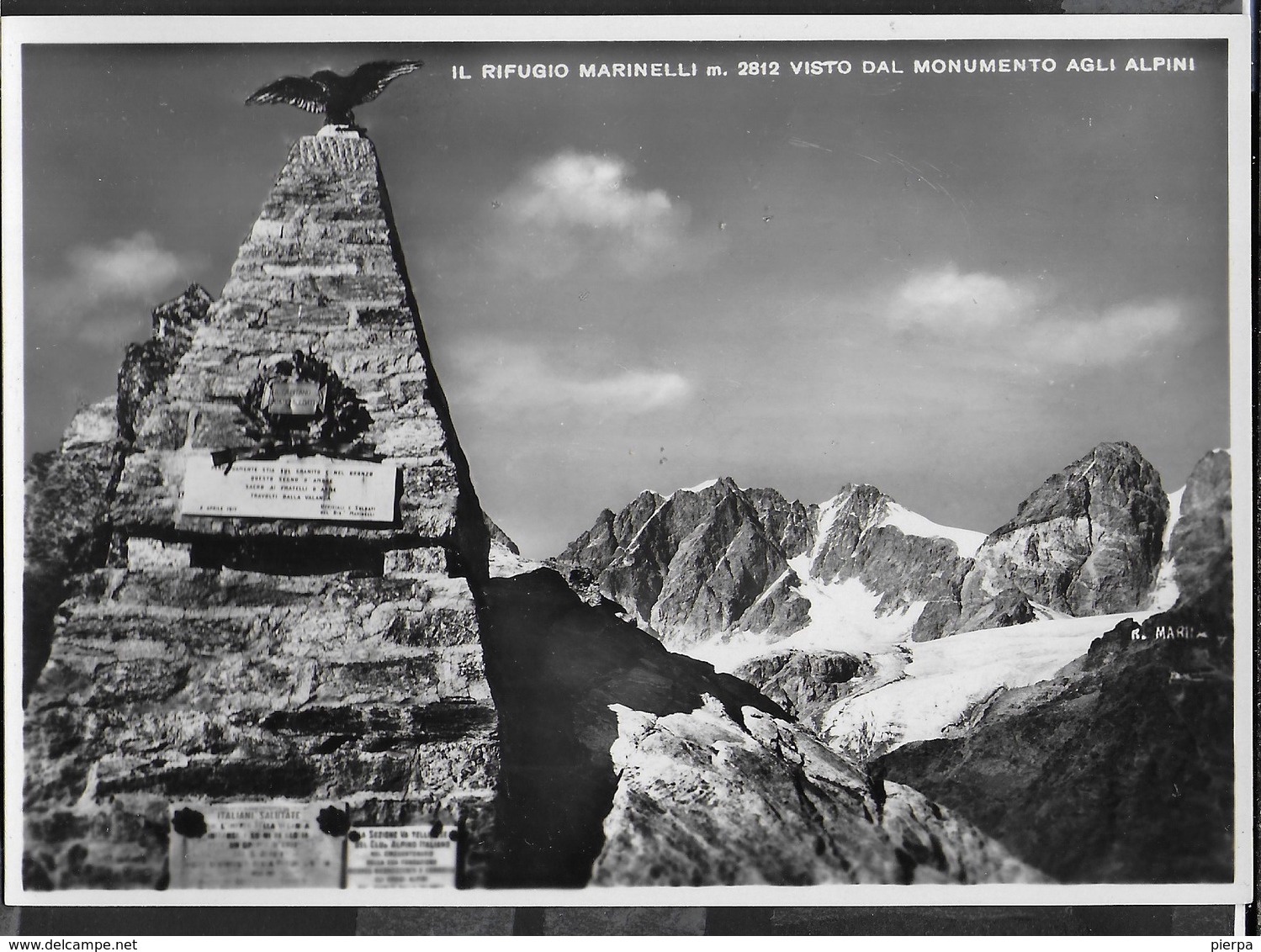 MONUMENTO AGLI ALPINI - VISTA SUL RIFUGIO MARINELLI VAL MALENCO - EDIZ. DONADELLI - NUOVA - Monuments