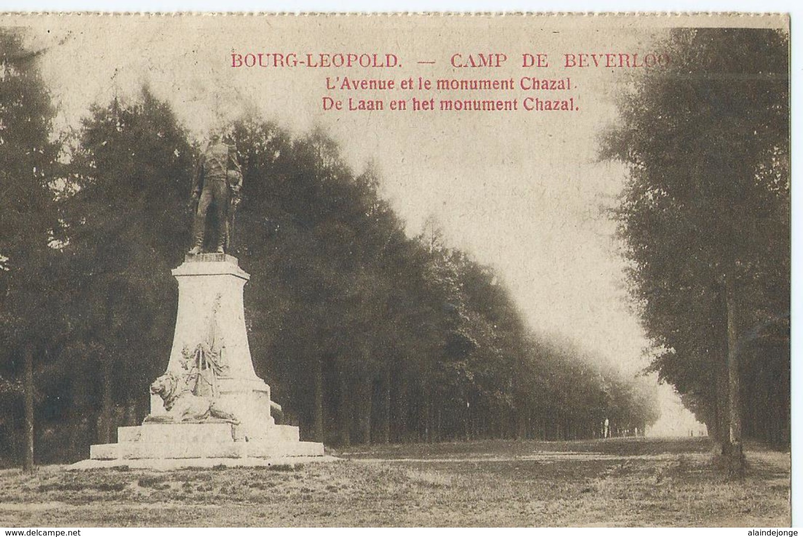 Kamp Van Beverloo - Camp De Beverloo -  L'Avenue Et Le Monument Chazal - Imp. S.A. Notre Pays - 1928 - Leopoldsburg (Camp De Beverloo)