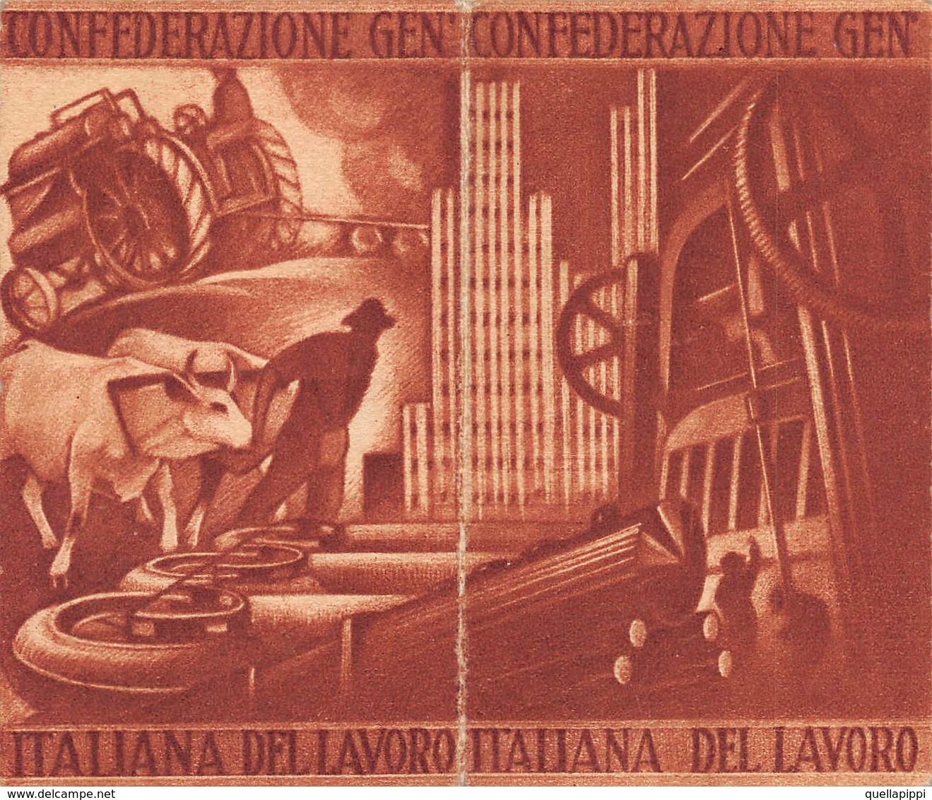 09045 "TESSERA NR. 35482 - 3 LEGA TESSILI - CAMERA DEL LAVORO DI TORINO E PROVINCIA - 1945" ORIG. - Biglietti D'ingresso