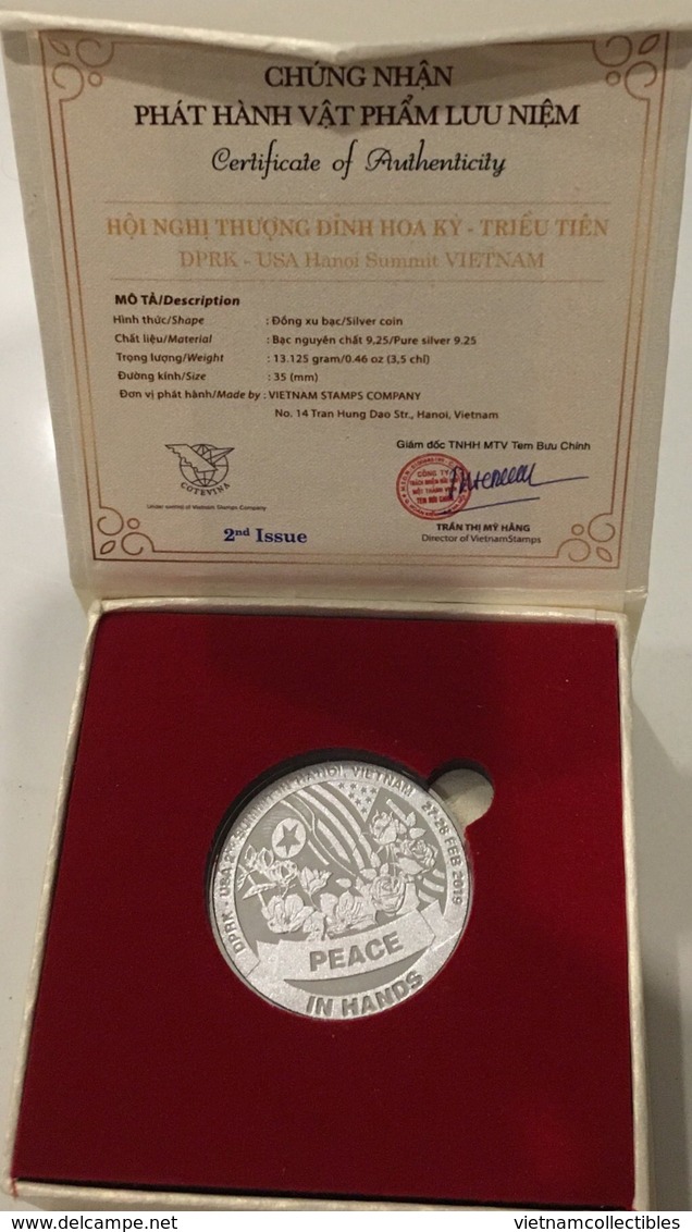 Vietnam Viet Nam Commemorative Silver Coin Series 2 : US - North Korea Summit In Hanoi 27-28th Of Feb 2019 / 5 Photo - Viêt-Nam