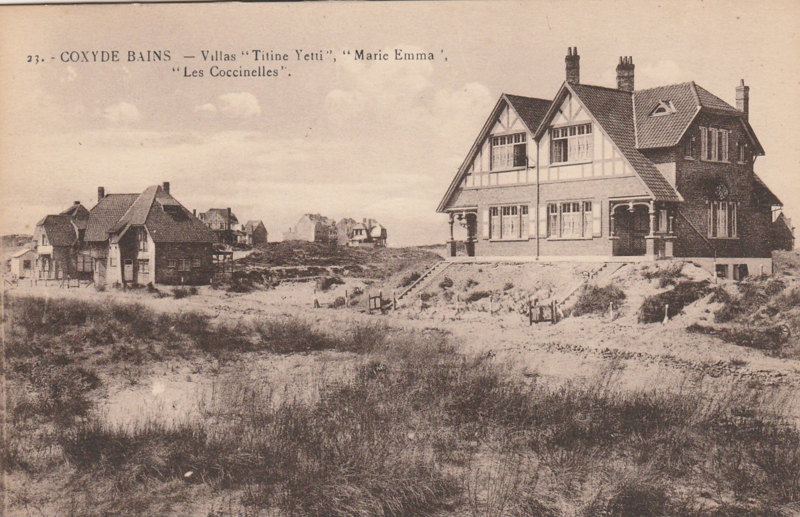 Koksijde  ,Coxyde , : Villas " Titine Yetti " ," Marie Emma " ," Les Coccinelles " , N° 23 - Koksijde