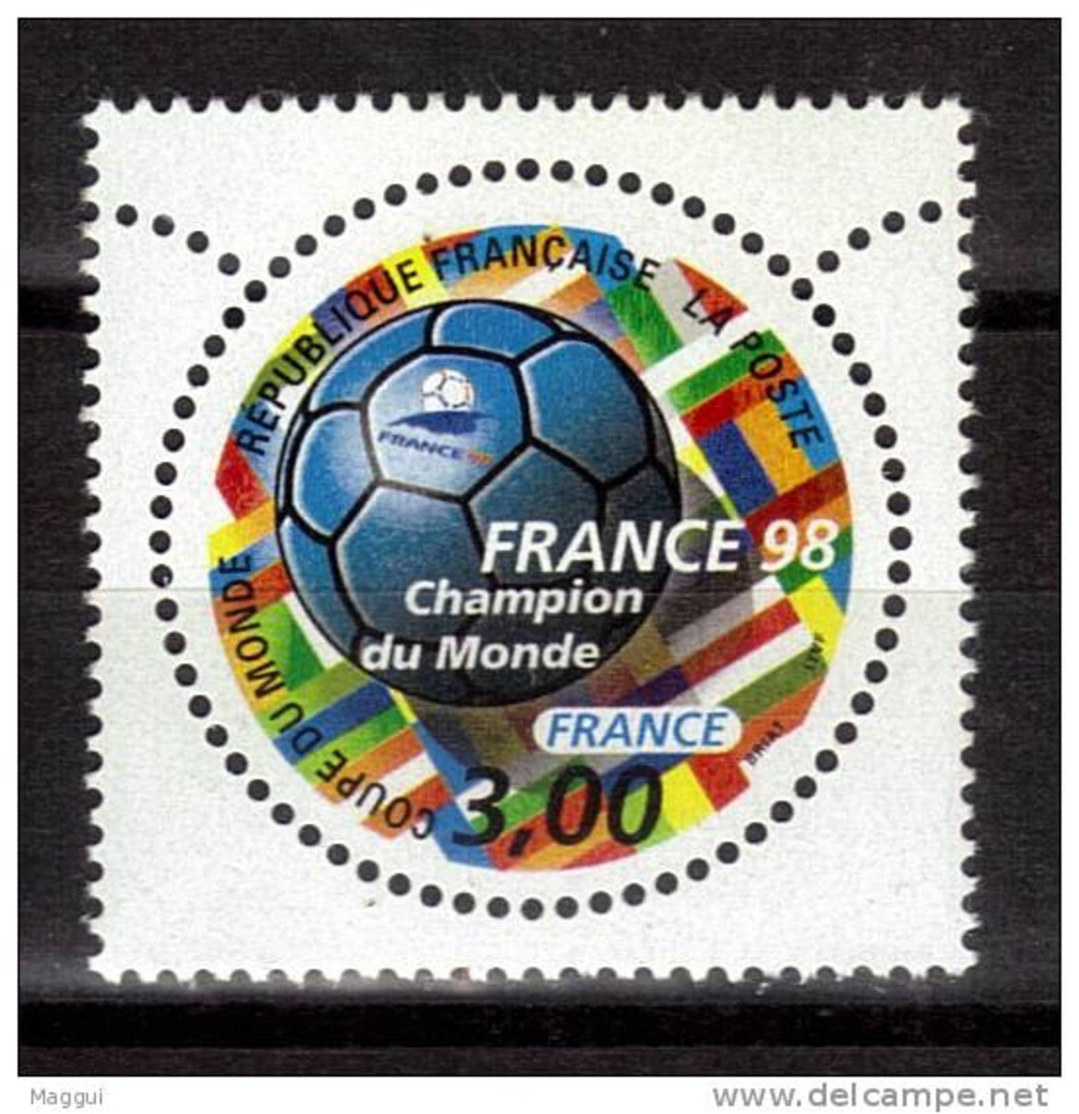 FRANCE  N° 3170    * *   SURCHARGE  Cup 1998 Football  Soccer  Fussball - 1998 – France