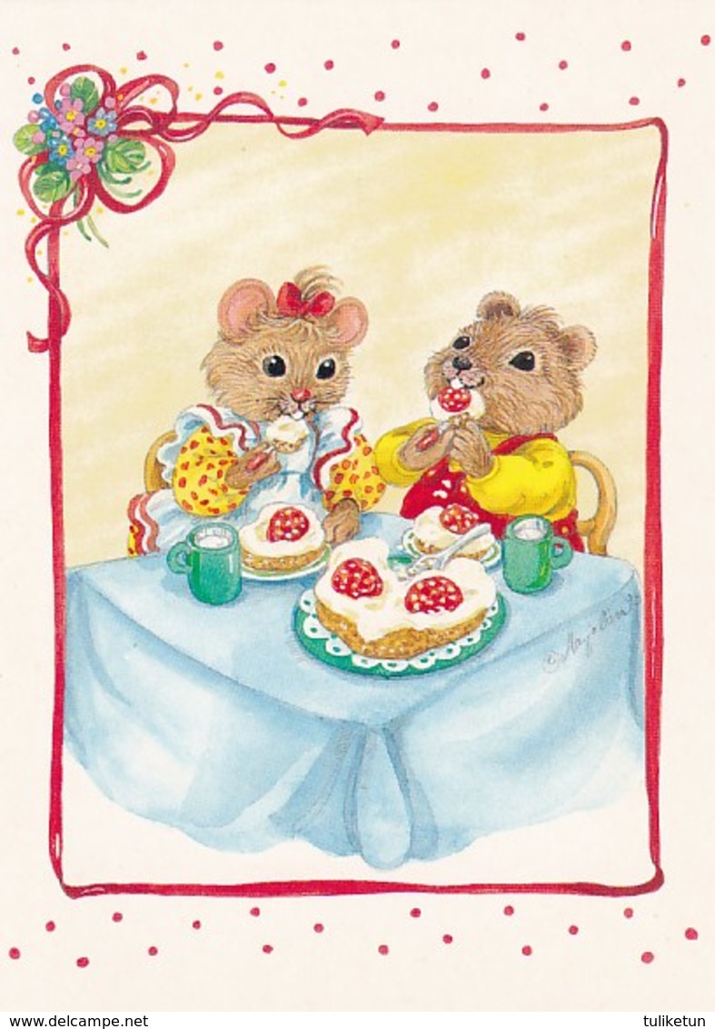 Mice Have Parties - Eating Gateau Cake - Mouse - Souris - Muis - Maus - Topo - Rato - Ratón - Marja-Liisa Pitkäranta - Autres & Non Classés