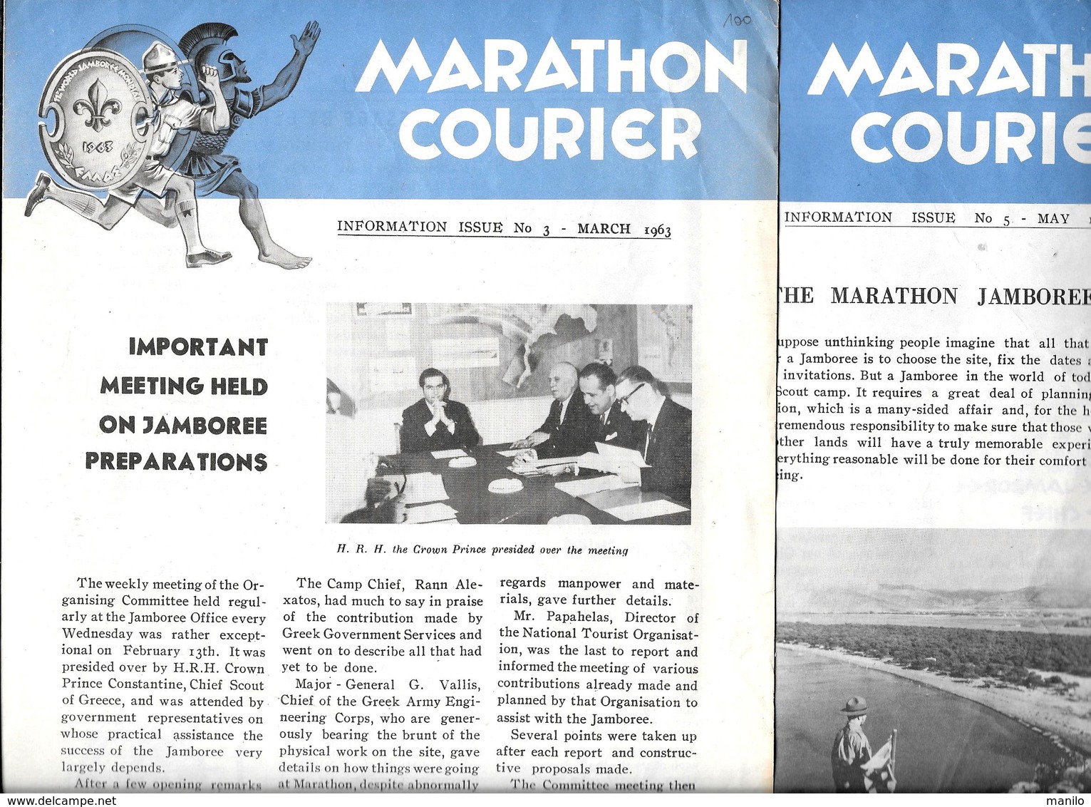 2 Journaux SCOUT -  MARATHON COURIER (en Anglais)  Mars Et Mai 1963 - PREPARATION DU JAMBOREE Avec CHANT Et PROGRAMME - Scoutisme