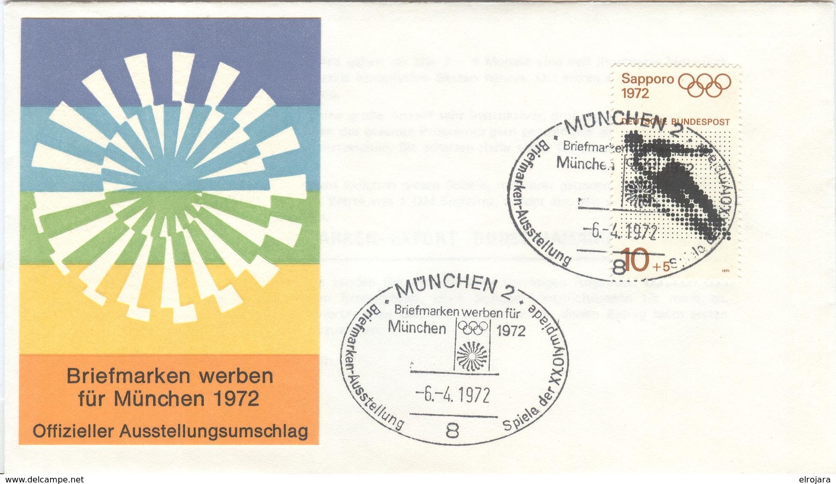 GERMANY Olympic Cover With Handcancel Stamp Exhibition München 2 Of -6.-4.1972 On Olympic Stamp - Summer 1972: Munich