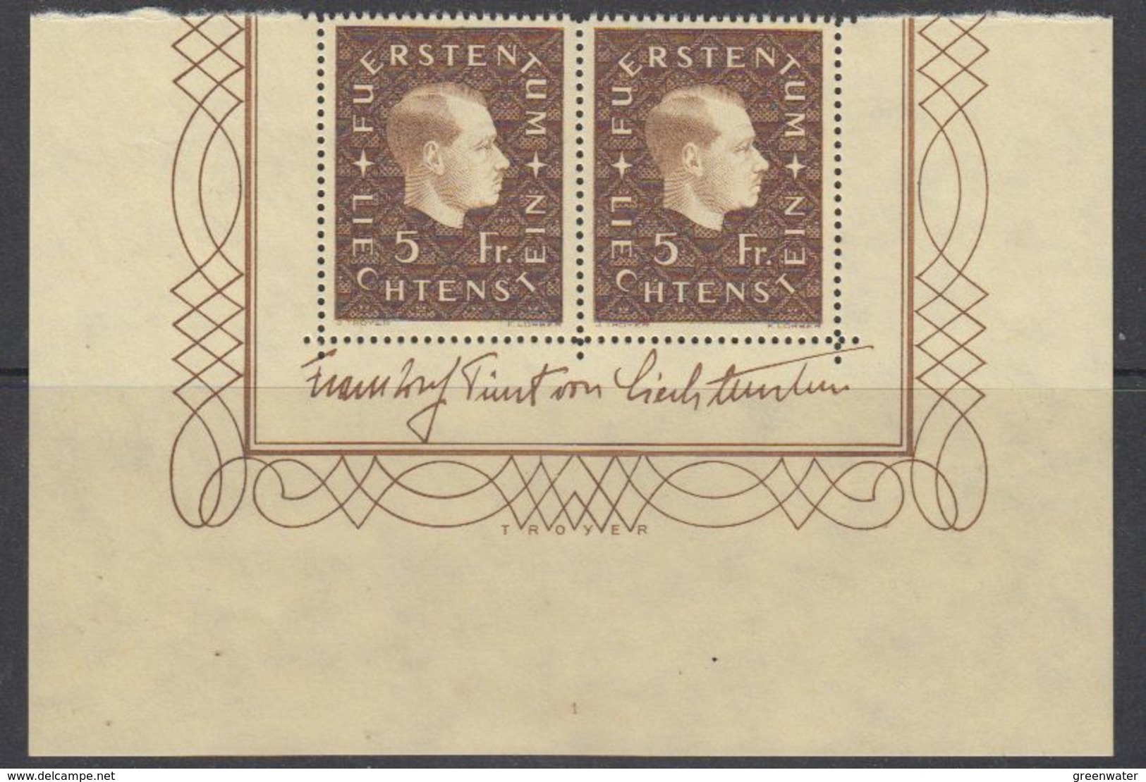 Liechtenstein 1939 Definitive / Fürst Franz Josef II  1v (pair)  ** Mnh (42180A) - Ongebruikt