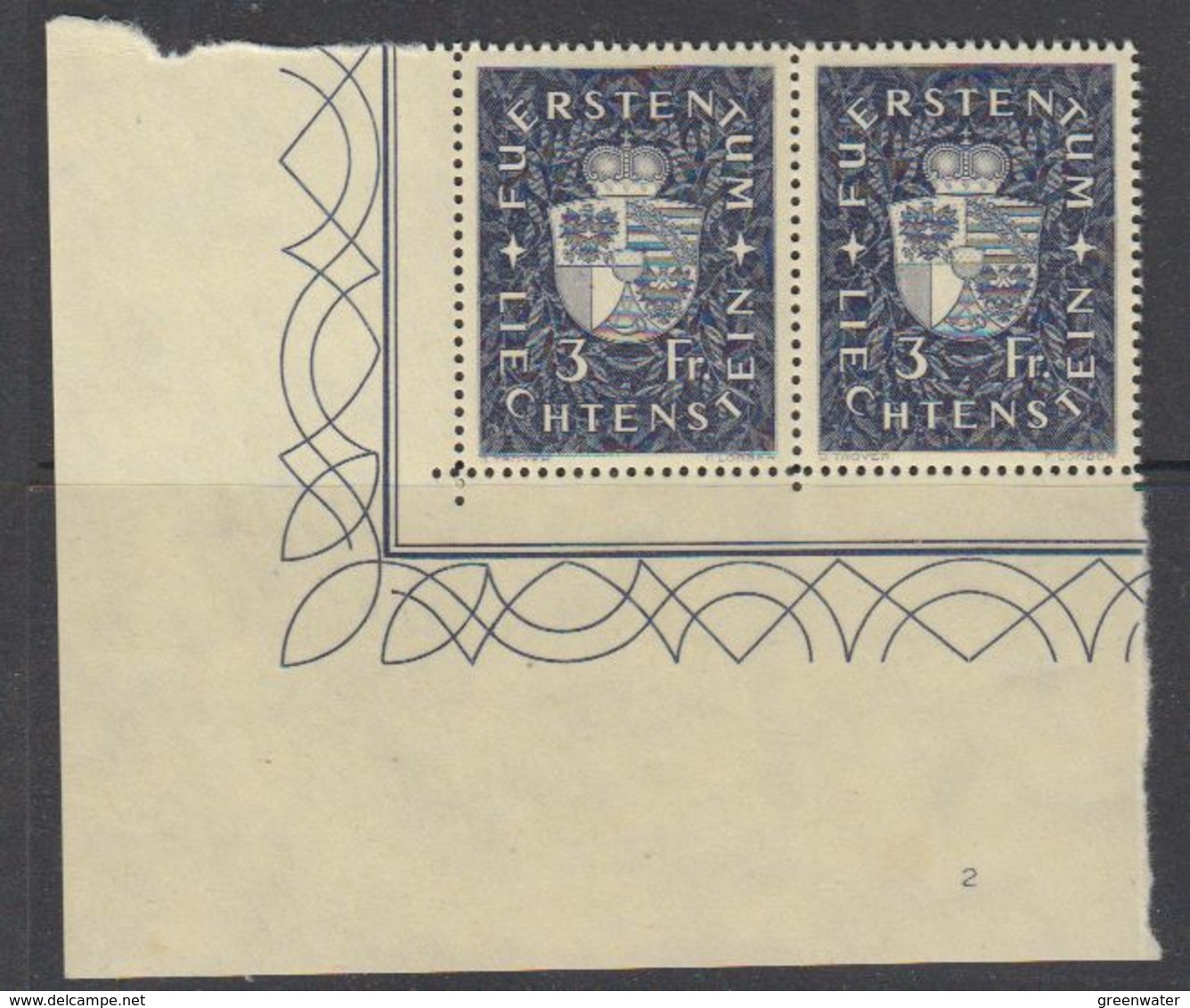 Liechtenstein 1939 Definitive / Landeswappen 1v (pair) ** Mnh (42180B) - Ongebruikt