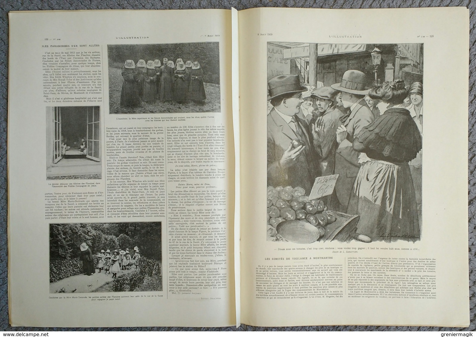 L'Illustration 3988 9 aout 1919 Musée Rodin/cuirassé Mirabeau/Volcan Java/Clémenceau au Chêne-Populeux/Bela Kun