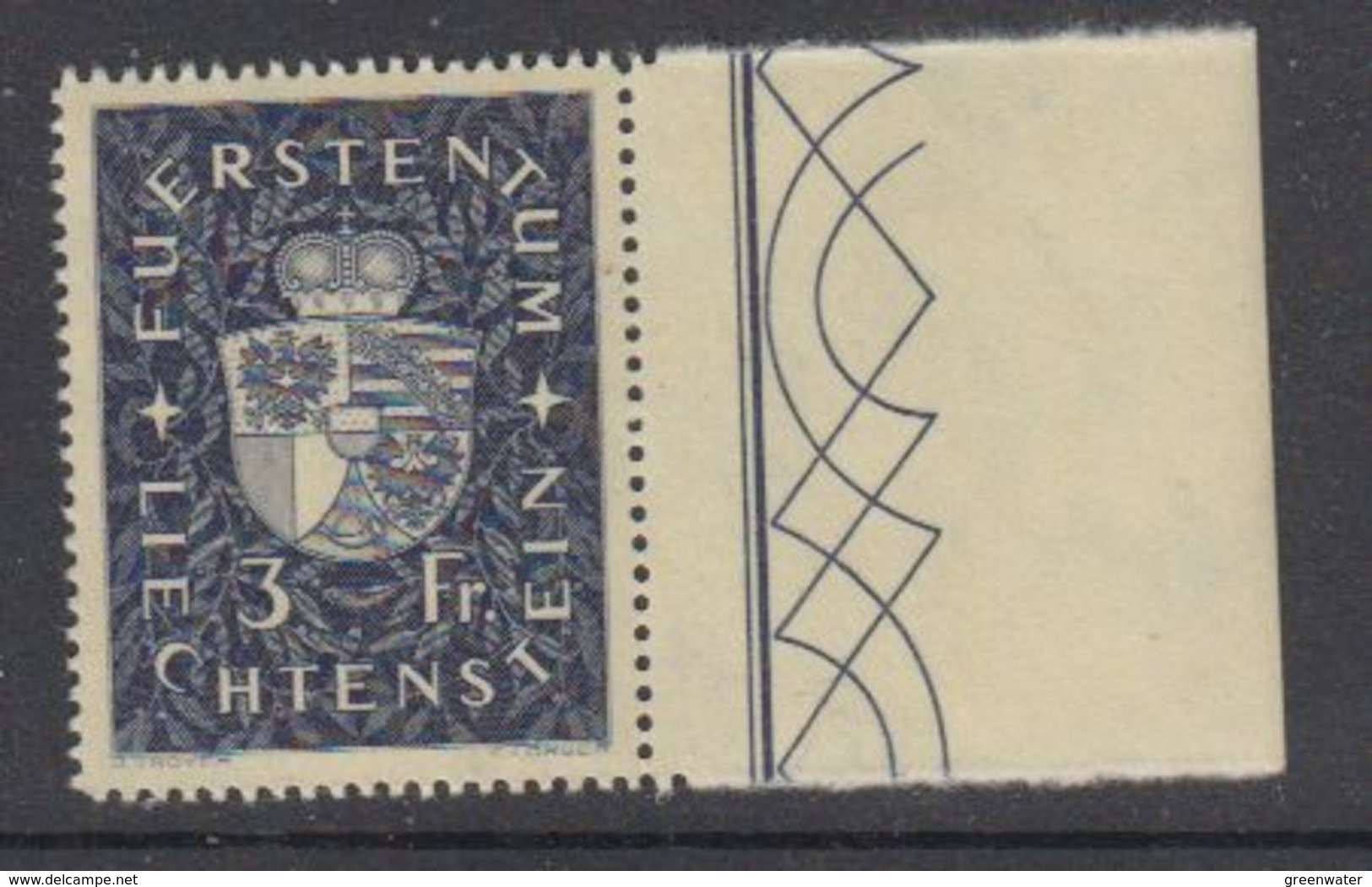 Liechtenstein 1939 Freimarken 3Fr (+margin) ** Mnh (42181) - Ongebruikt