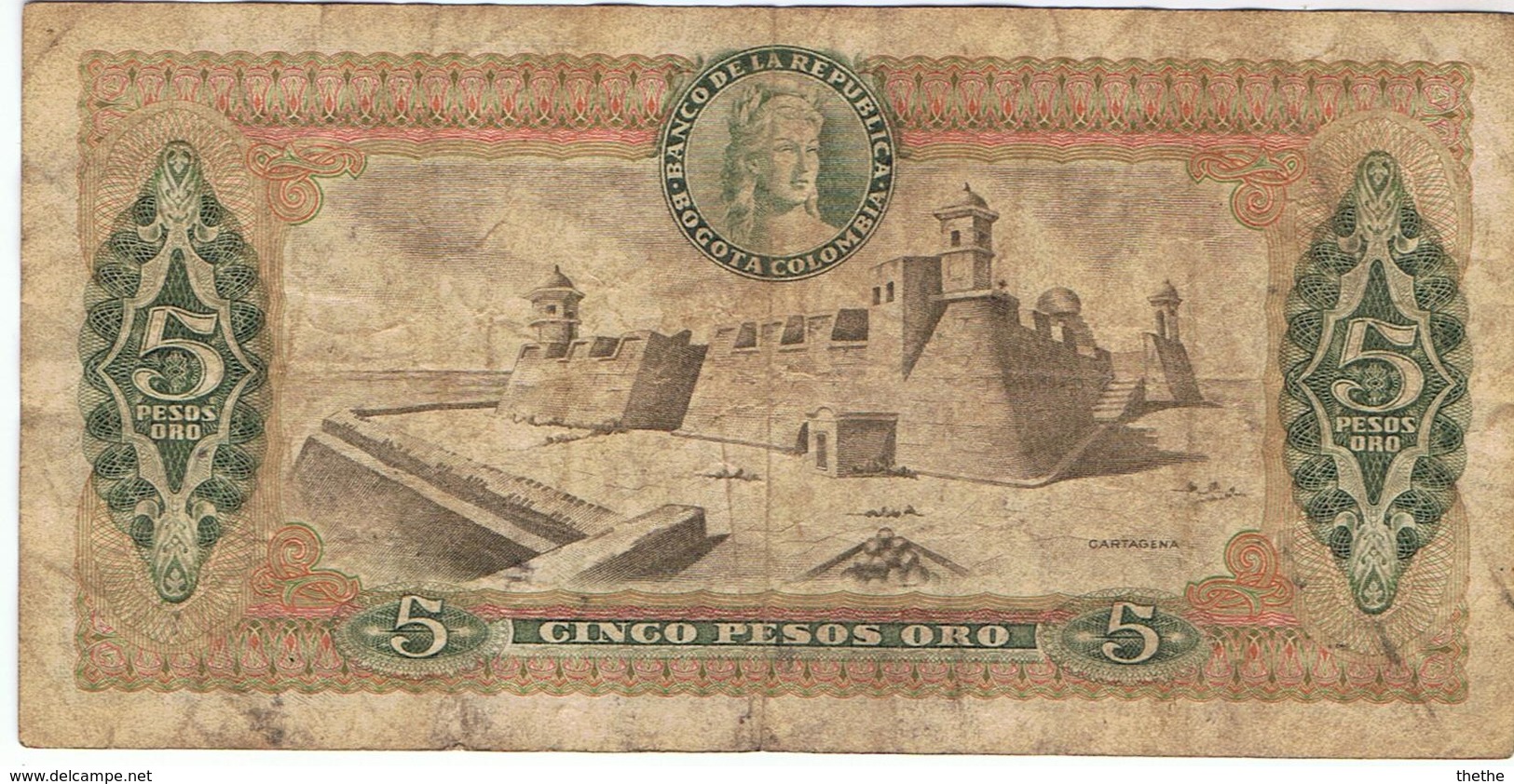 COLOMBIE - Billet De 5 Pesos Oro - 20/07/1975 - Colombie