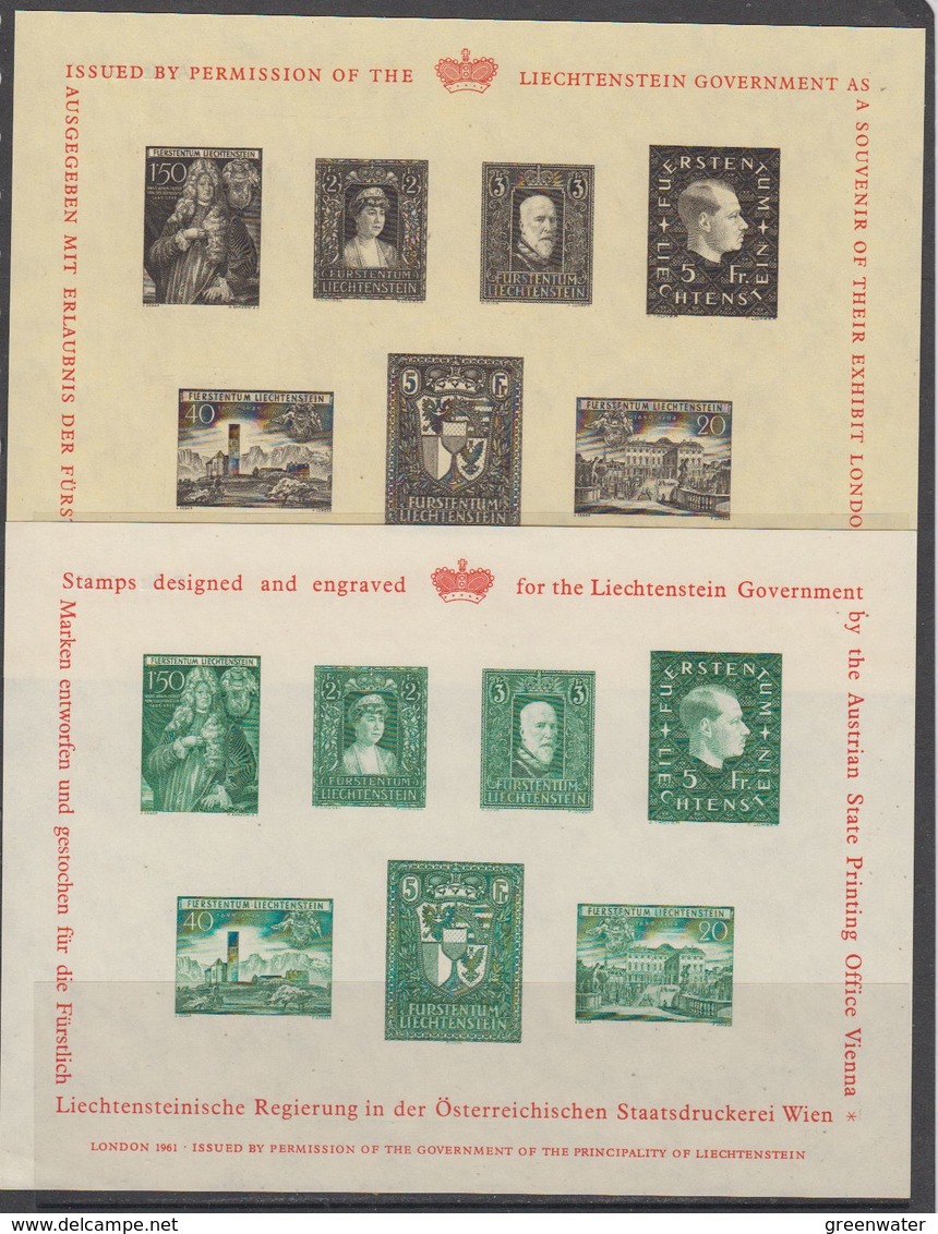 Liechtenstein 1961 London 1961 Exhibit Souvenir Sheets Unused (42183) - Ongebruikt