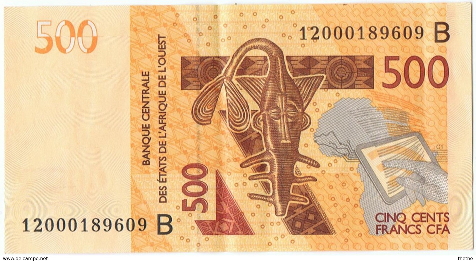 COTE D'IVOIRE - B.C.E.A.O -Billet De 500 Francs CFA - 2012 - Série B - Costa D'Avorio