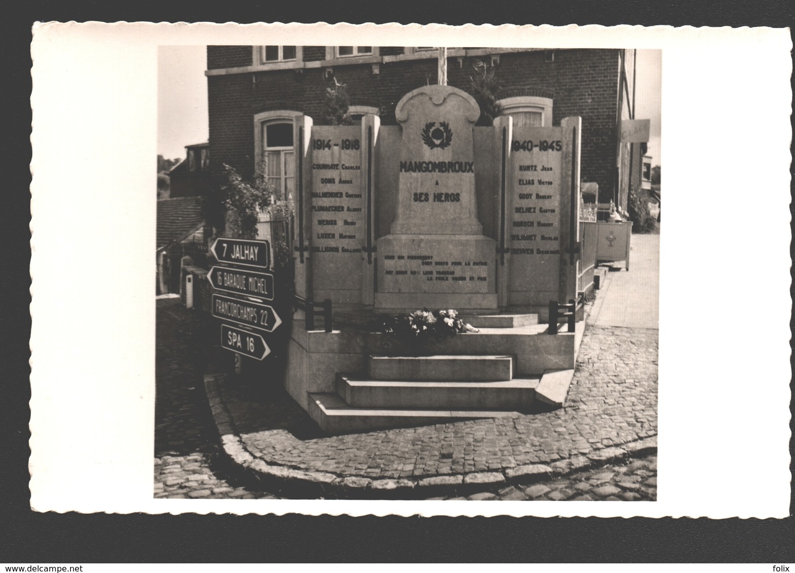 Mangombroux - Monument 14-18 Et 40-45 - Carte Photo état Neuf - Verviers