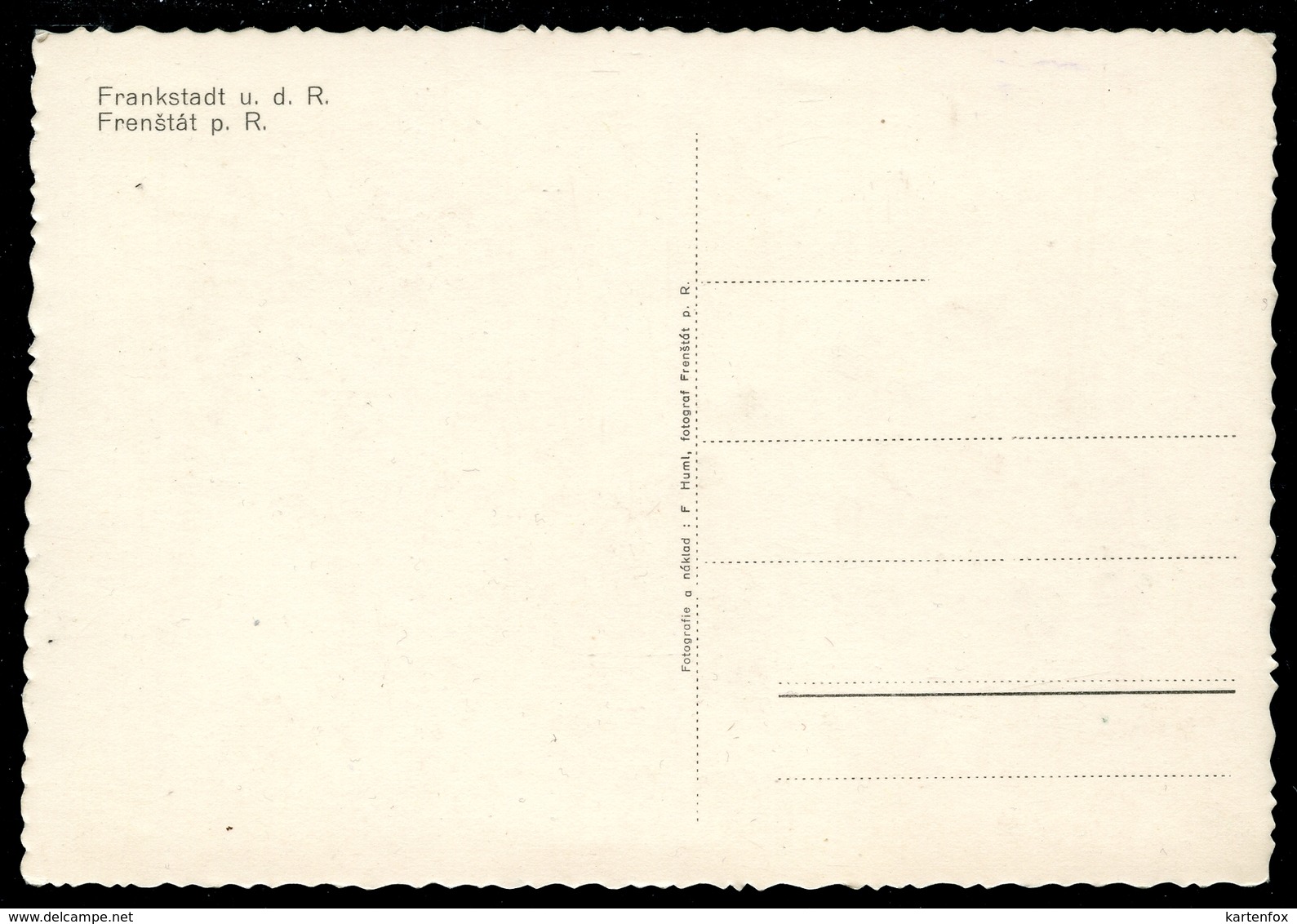 Frankstadt U.d.R.,um 1940, Frenštát Pod Radhoštěm, Okres Nový Jičín, Moravskoslezský Kraj - Tchéquie