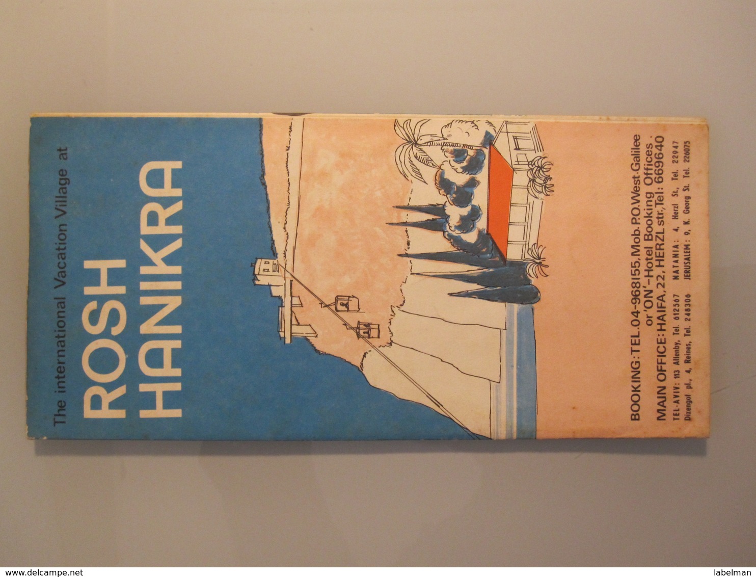 MOTEL HOTEL REST HOUSE PENSION INN ROSH HANIKRA GROTTO NAHARIYA ORIGINAL VINTAGE BROCHURE ADVERTISING ISRAEL - Hotel Labels