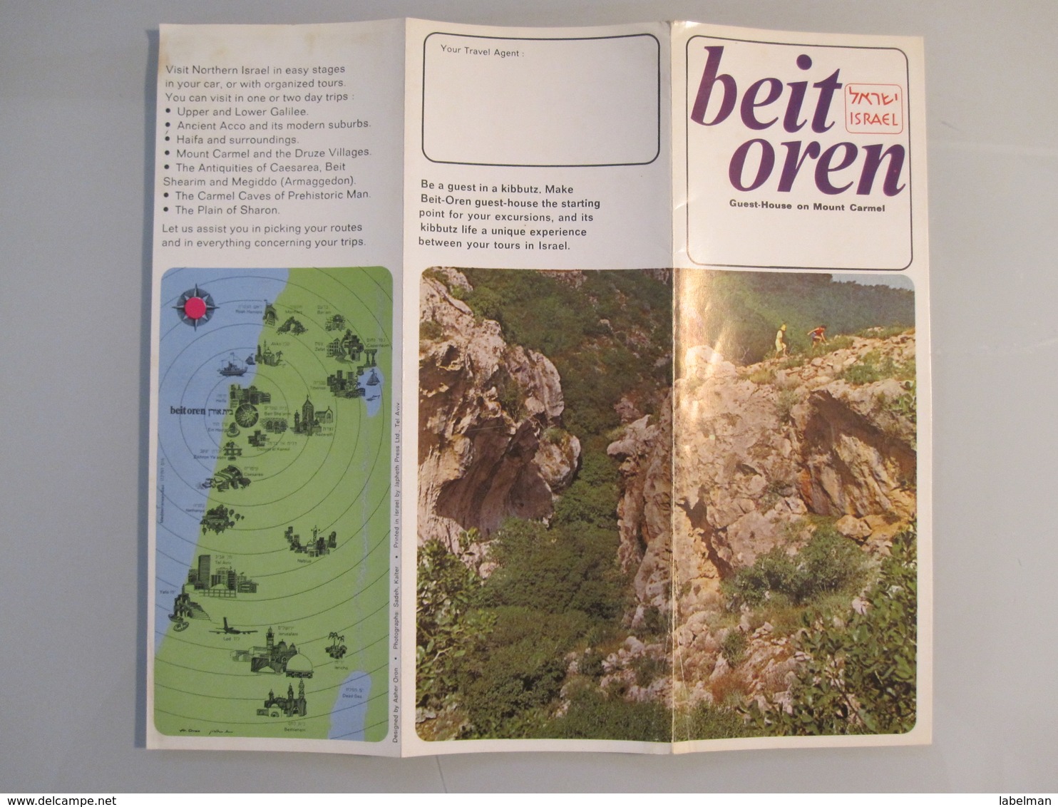 MOTEL HOTEL REST GUEST HOUSE PENSION INN NIR BEIT OREN KIBBUTZ CARMEL ORIGINAL VINTAGE BROCHURE ADVERTISING ISRAEL - Tourism Brochures