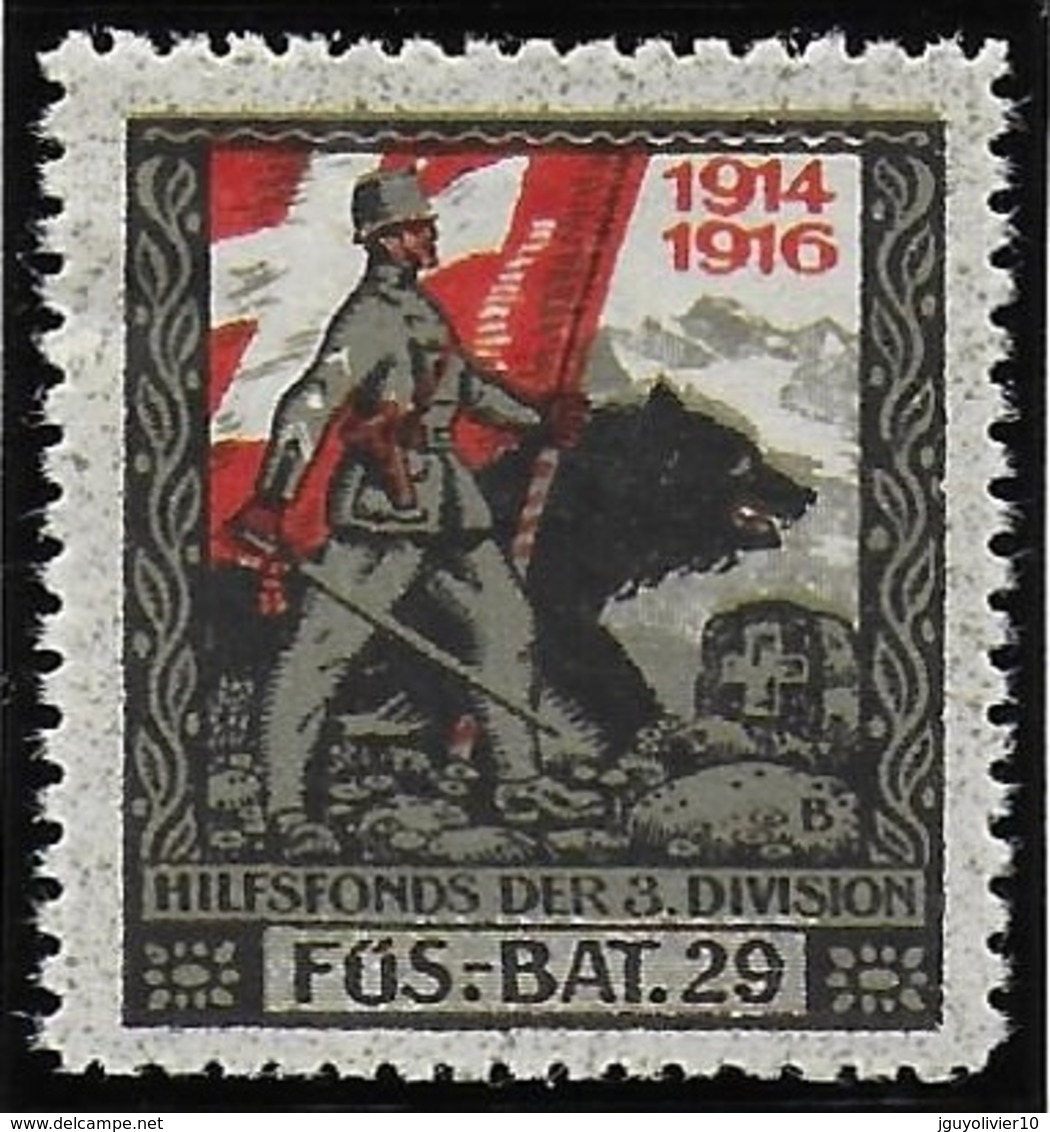 Suisse WWI Vignette Militaire Soldatenmarken 3. DIVISION 1914-18 Fine H - Vignettes