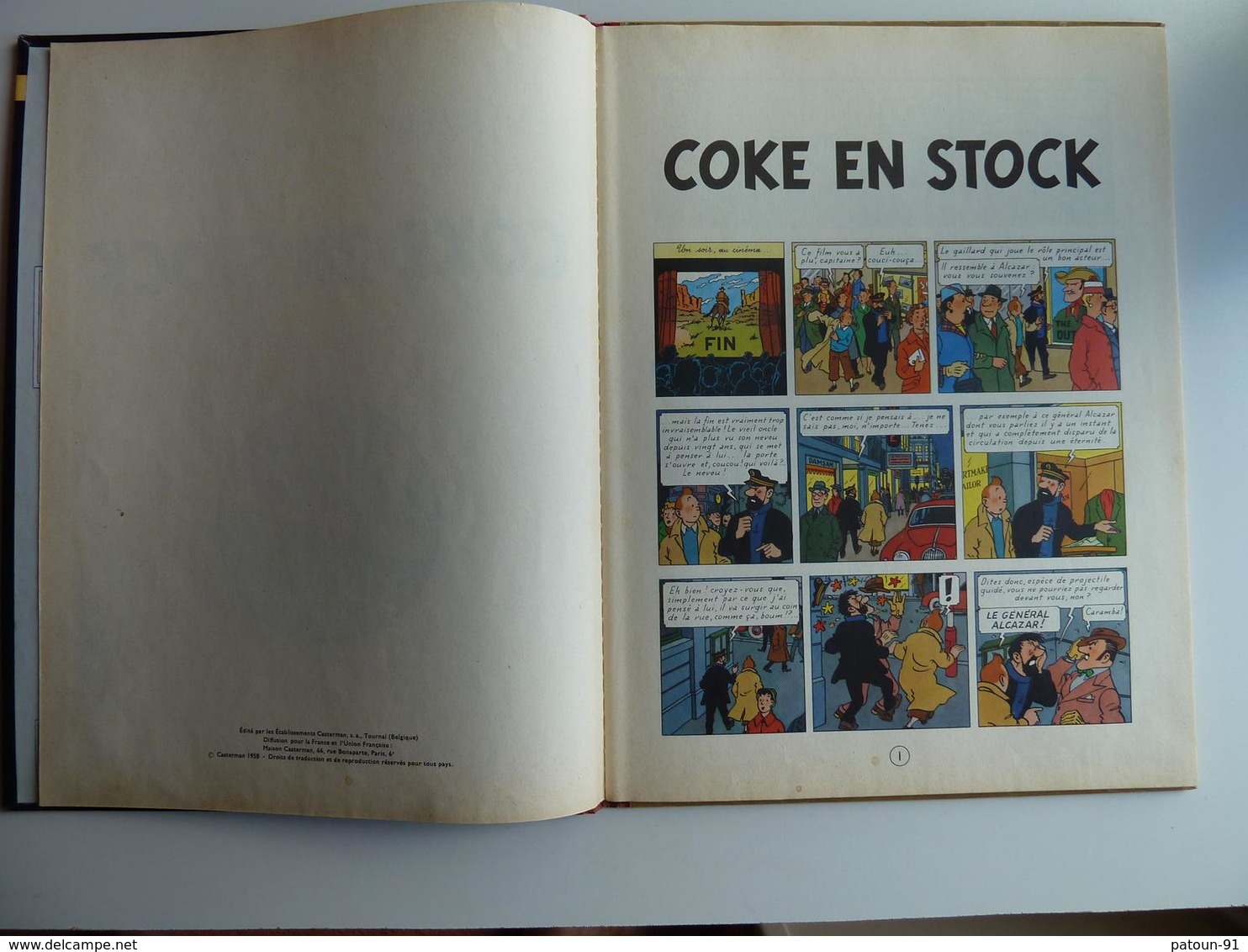 Tintin, Coke en stock, EO belge Edition Casterman couleur 1958, B24 en TBE++