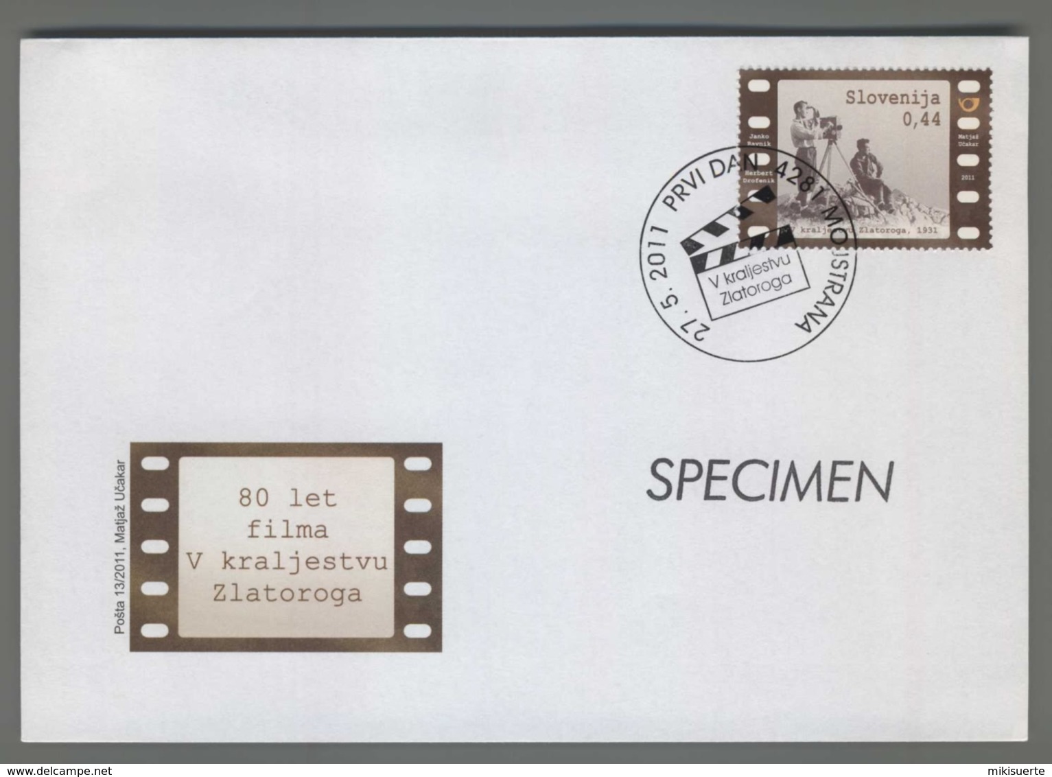 C4438 SLOVENIA FDC 2011 V KRALJESTVU ZLATOROGA MOJSTRANA 0.44 Film Pellicola - Slovénie