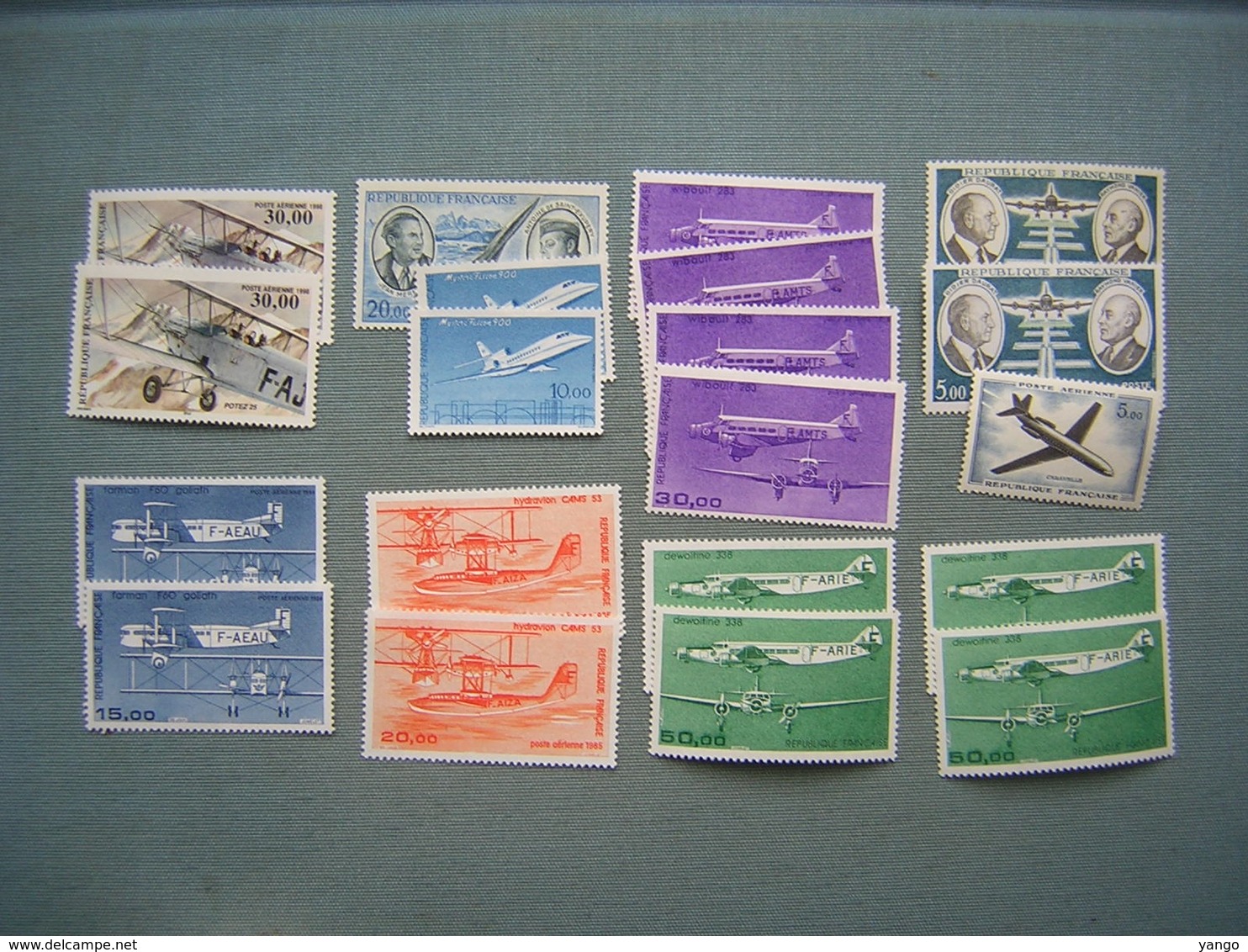 LOT DE FACIALE - TIMBRES NEUFS - POSTE AERIENNE - 513 F SOIT 78 € - 1960-.... Neufs