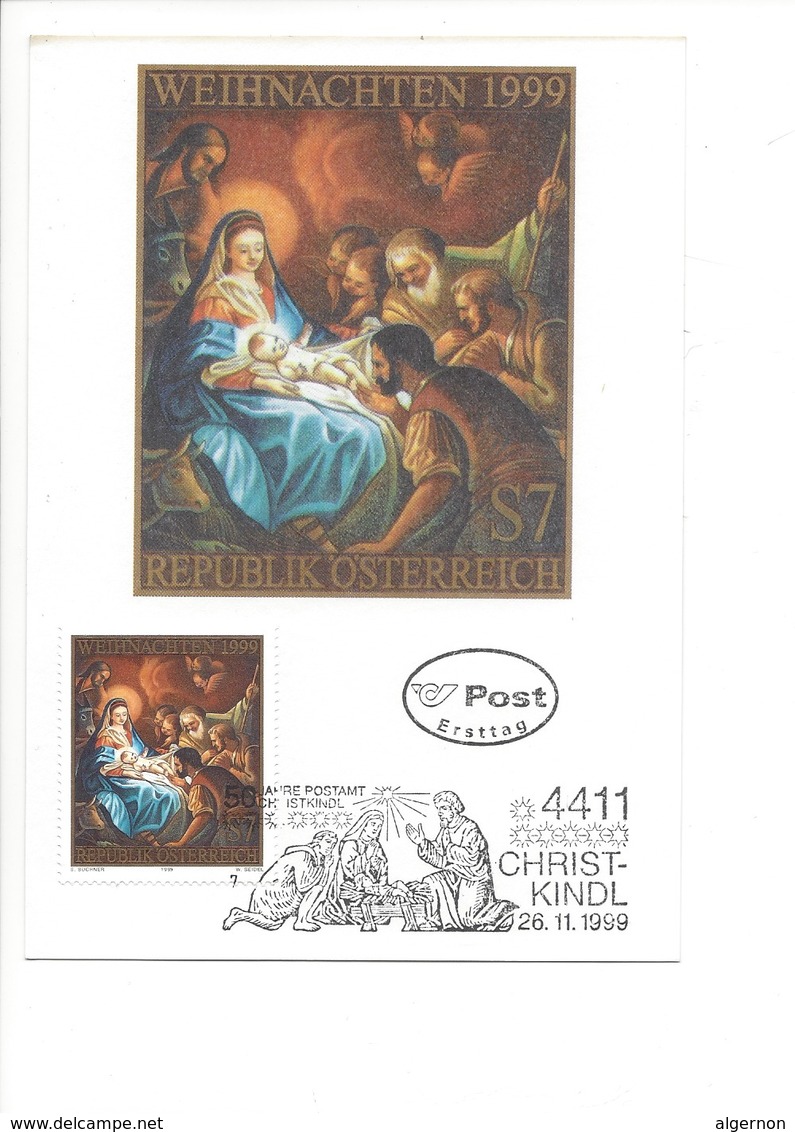 21636 - Austria Christkindl 1999 Post Ersttag 26.11.1999 Weihnachten Crèche - Noël