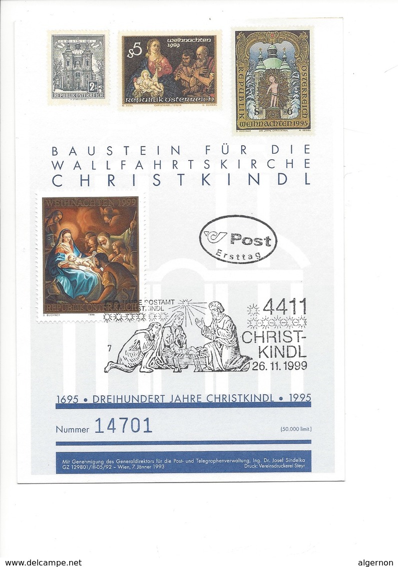 21637 - Austria Christkindl 1999 Post Ersttag 26.11.1999  Nummer 14701 - Noël