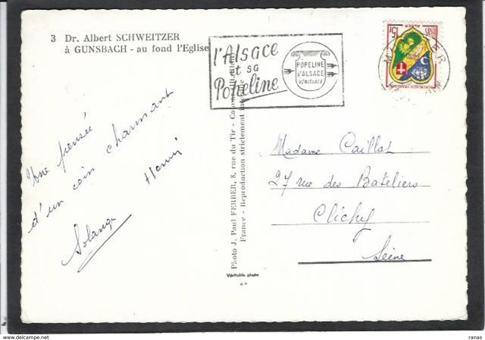 CPSM Haut Rhin 68 Gunsbach Docteur Albert SCHWEITZER Circulé - Other & Unclassified