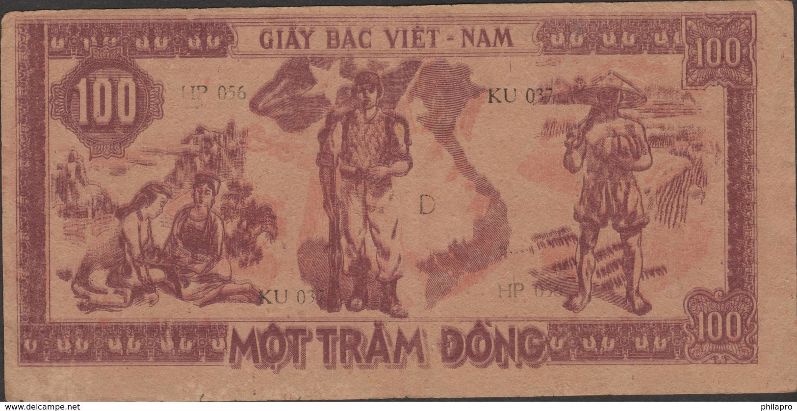 N.VIETNAM    BANKNOTE   100d   Fine  Ref N°  KU037 - Vietnam